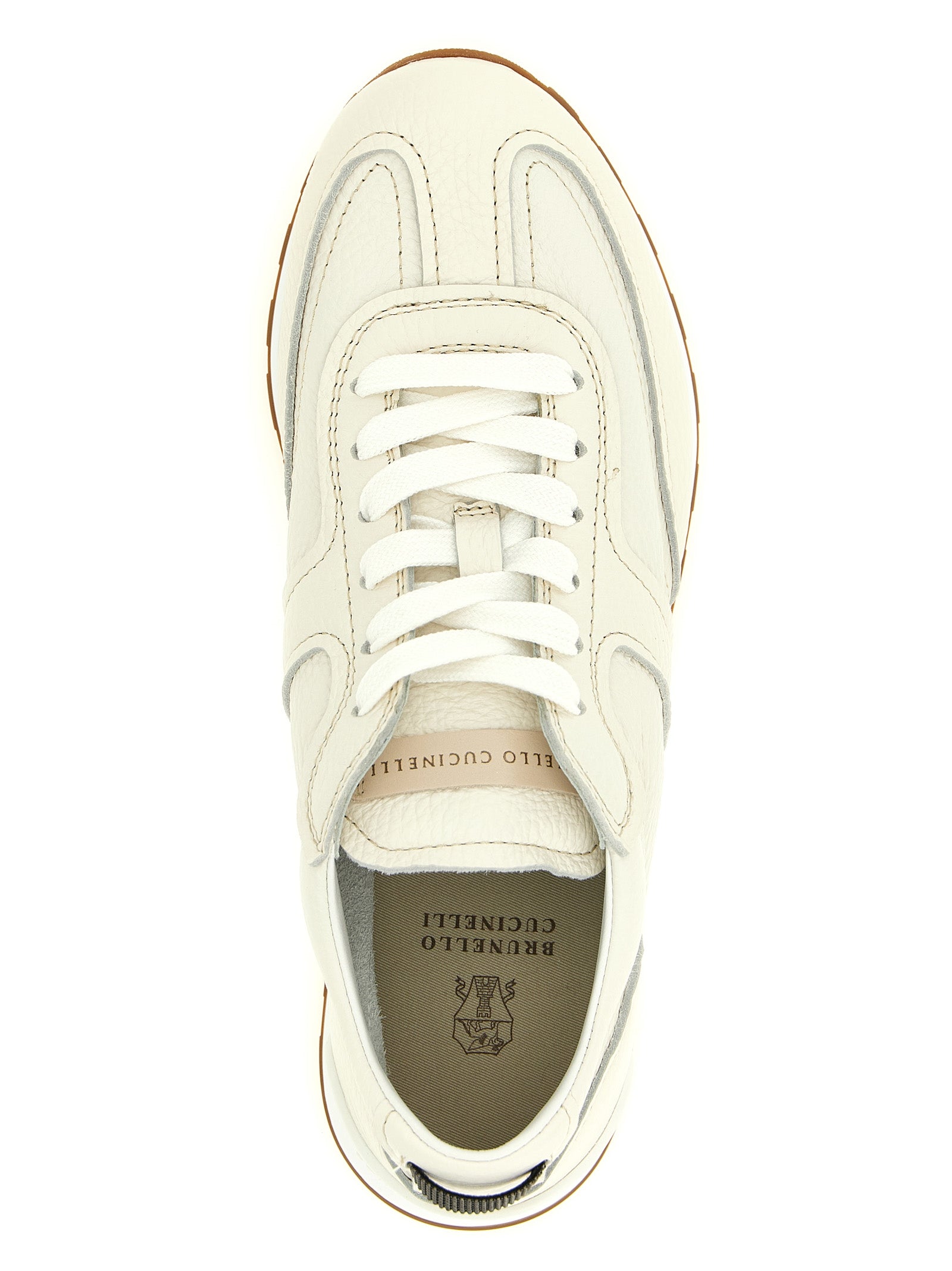 Brunello Cucinelli White Goatskin Athletic Sneakers Brunello Cucinelli