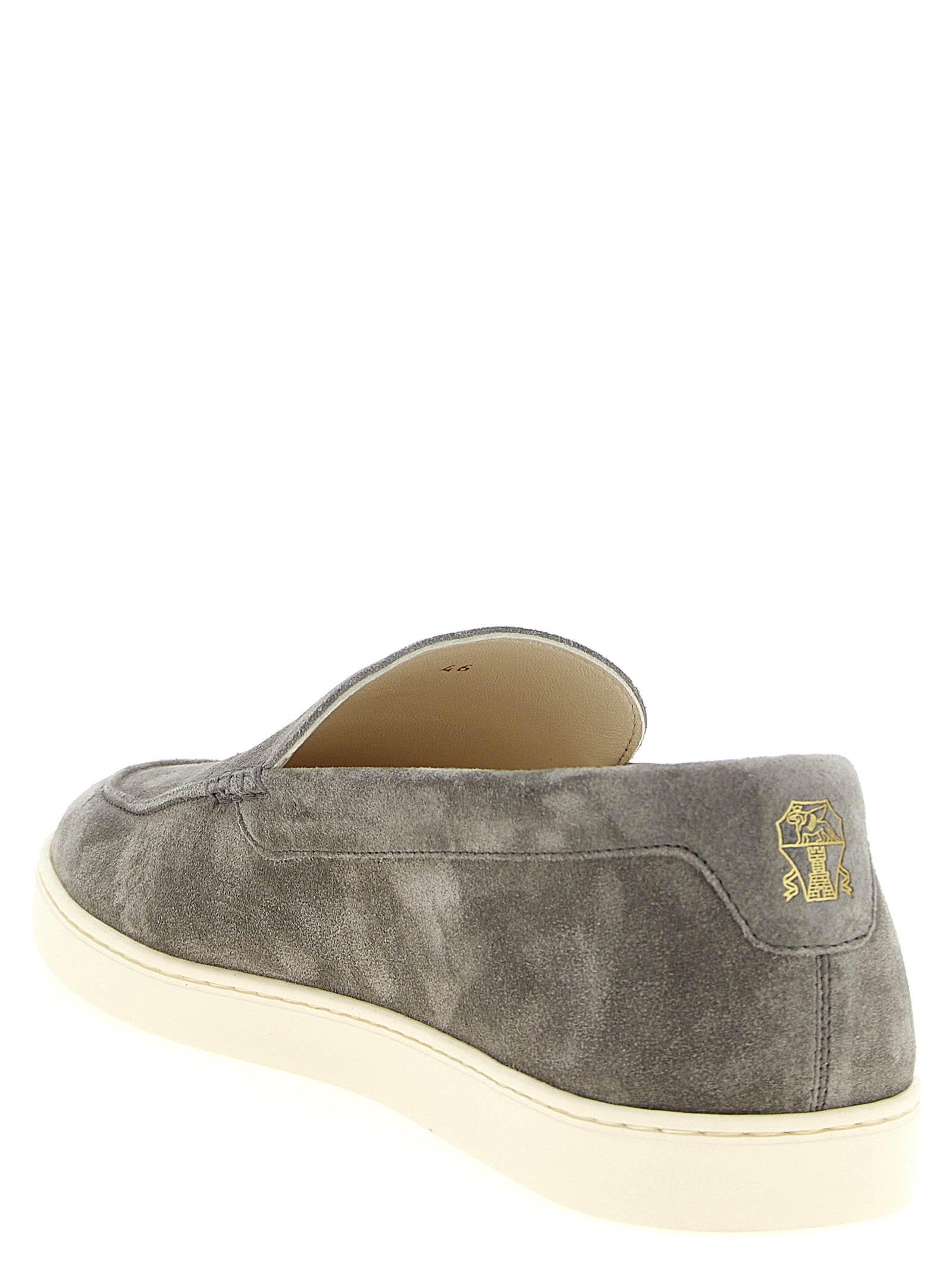 Brunello Cucinelli Gray Calfskin Low Top Sneakers