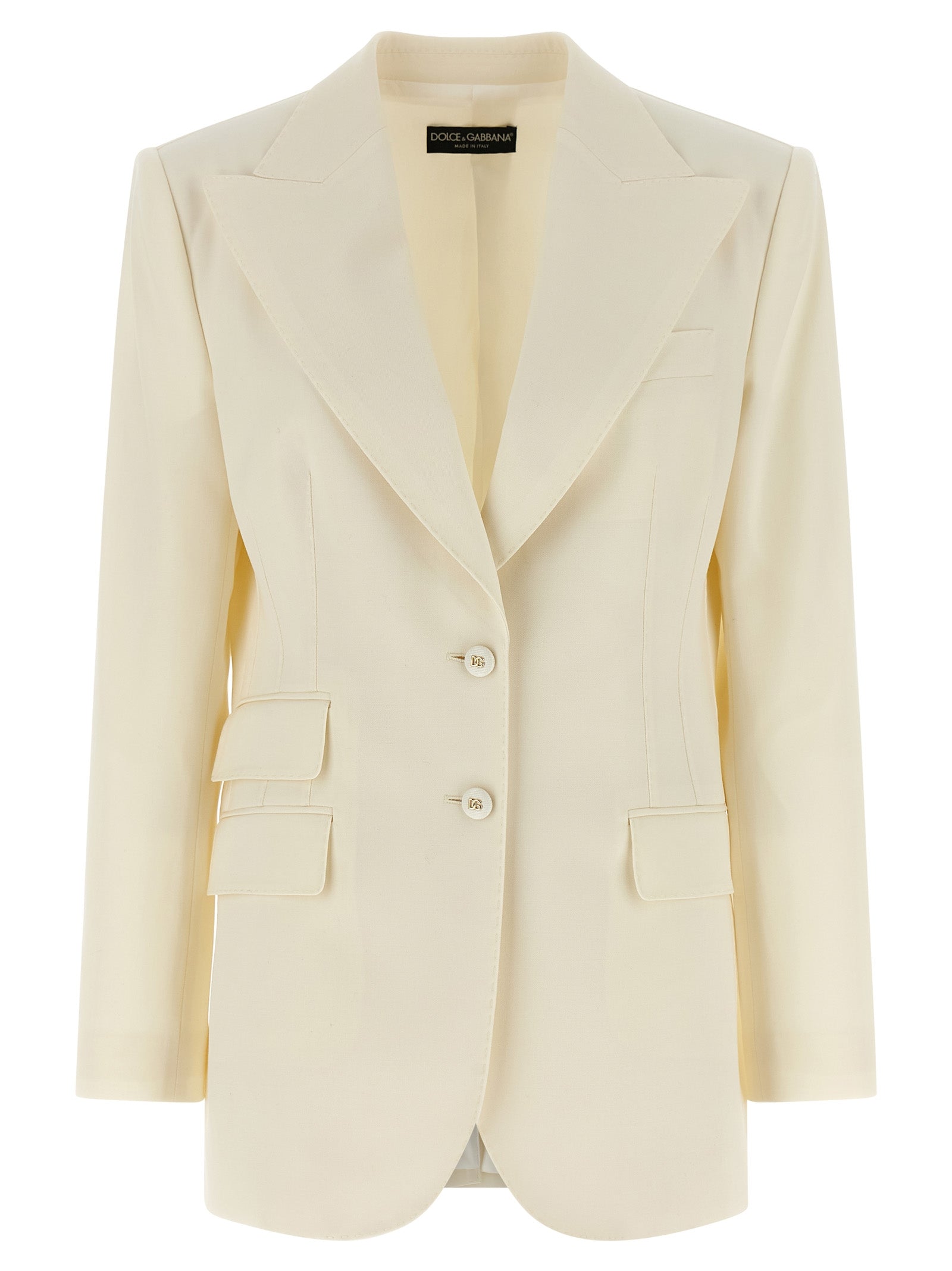 Dolce & Gabbana White Virgin Wool Blazer Dolce & Gabbana