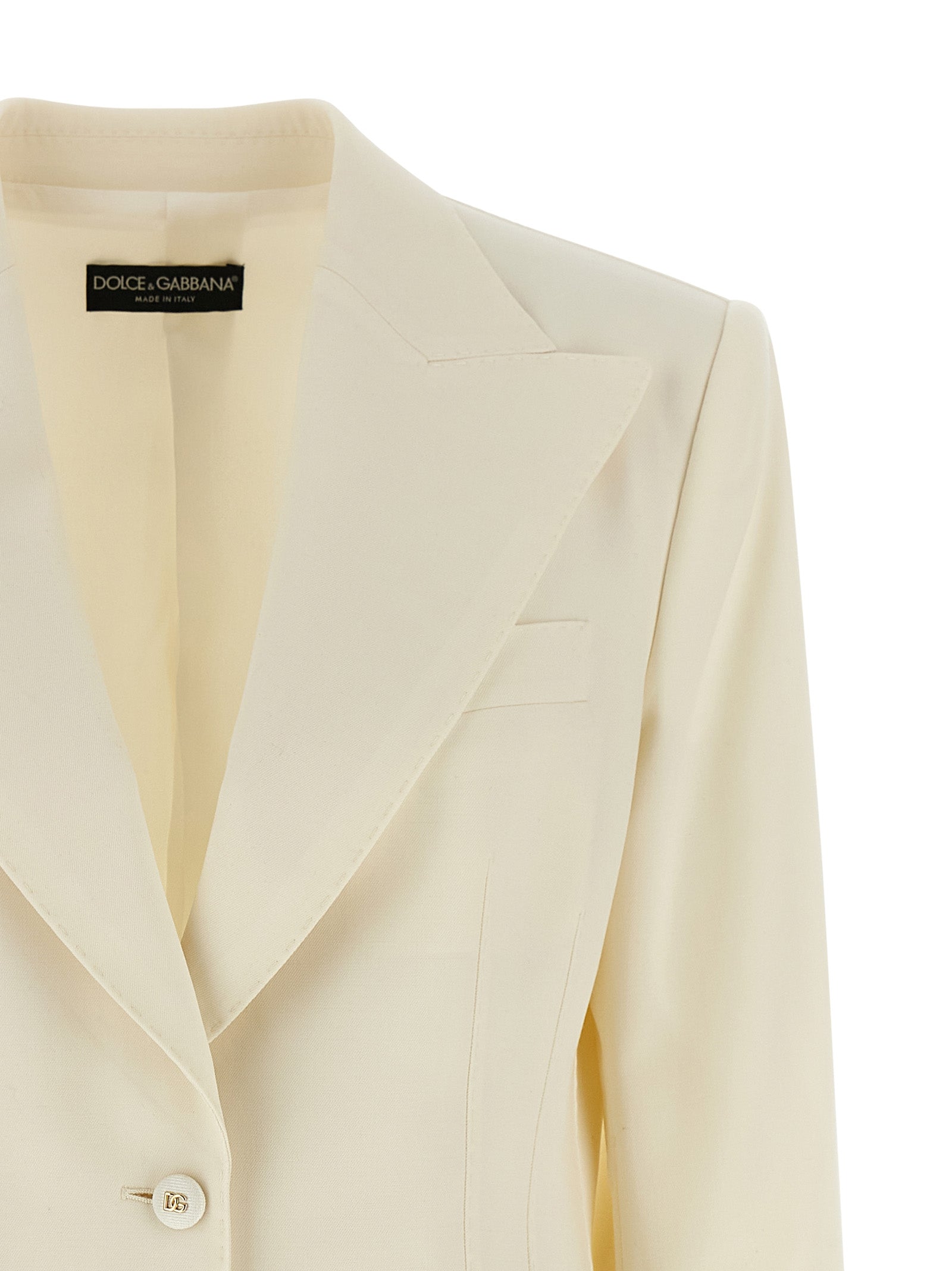 Dolce & Gabbana White Virgin Wool Blazer Dolce & Gabbana