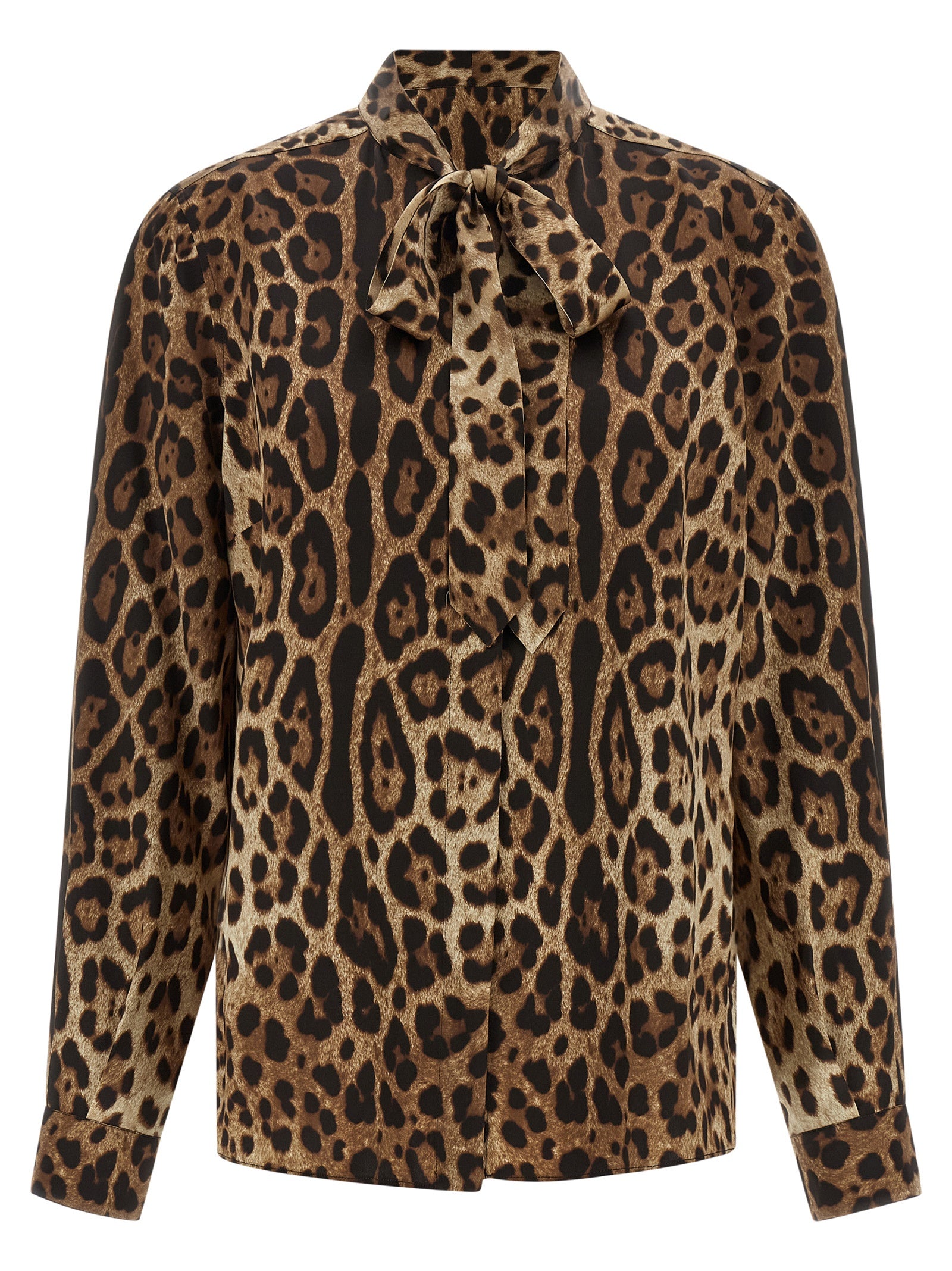 Dolce & Gabbana Brown Silk Blouse Dolce & Gabbana