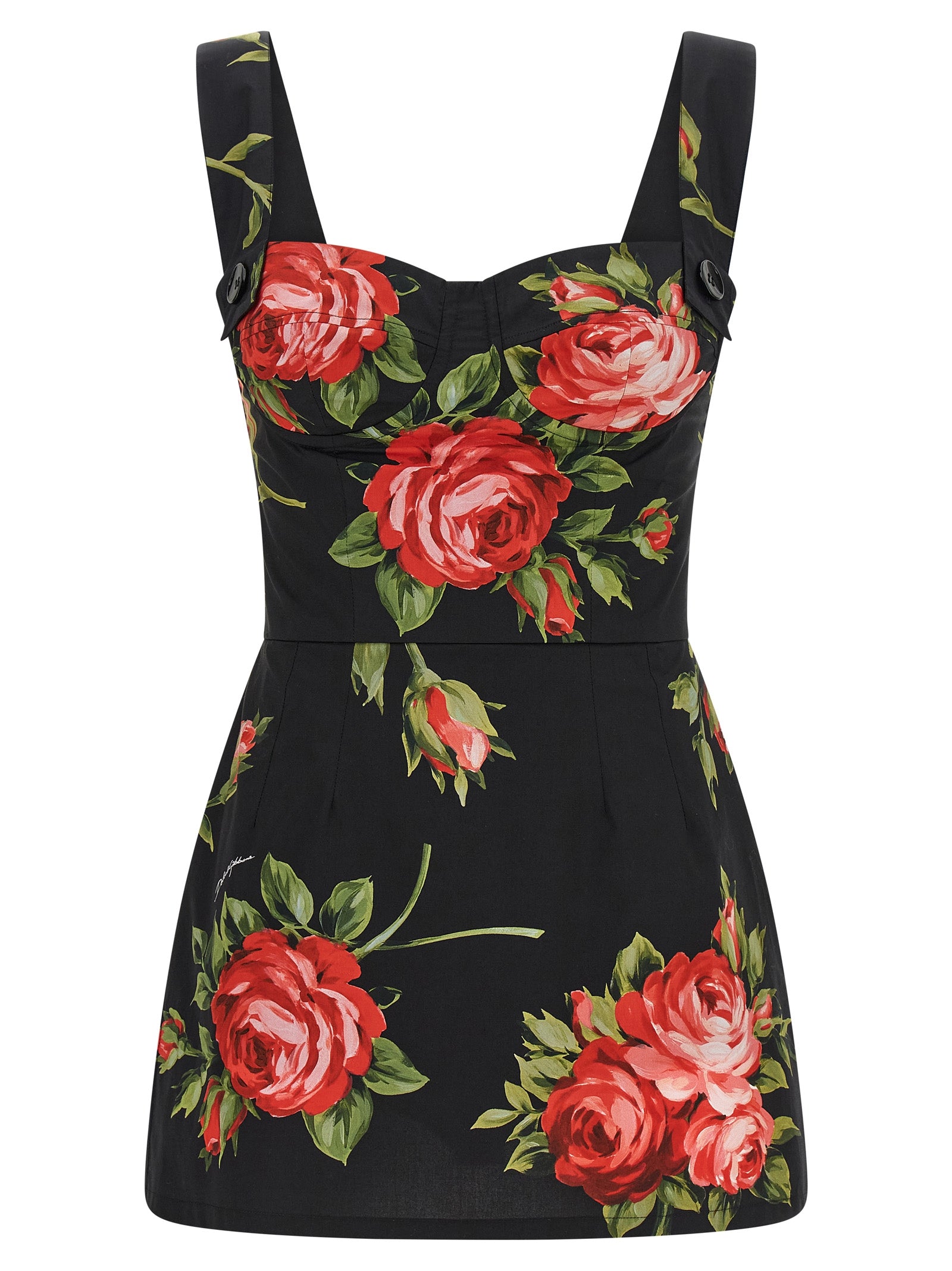 Dolce & Gabbana Black Cotton Tank Tops Dolce & Gabbana