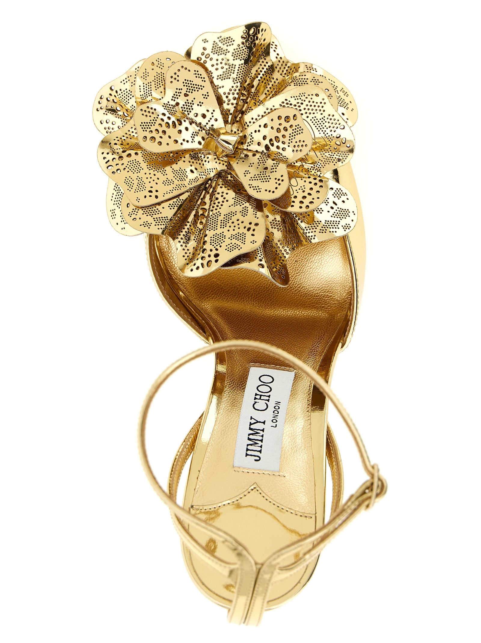 Jimmy Choo Gold Leather Stiletto Heel Sandals Jimmy Choo