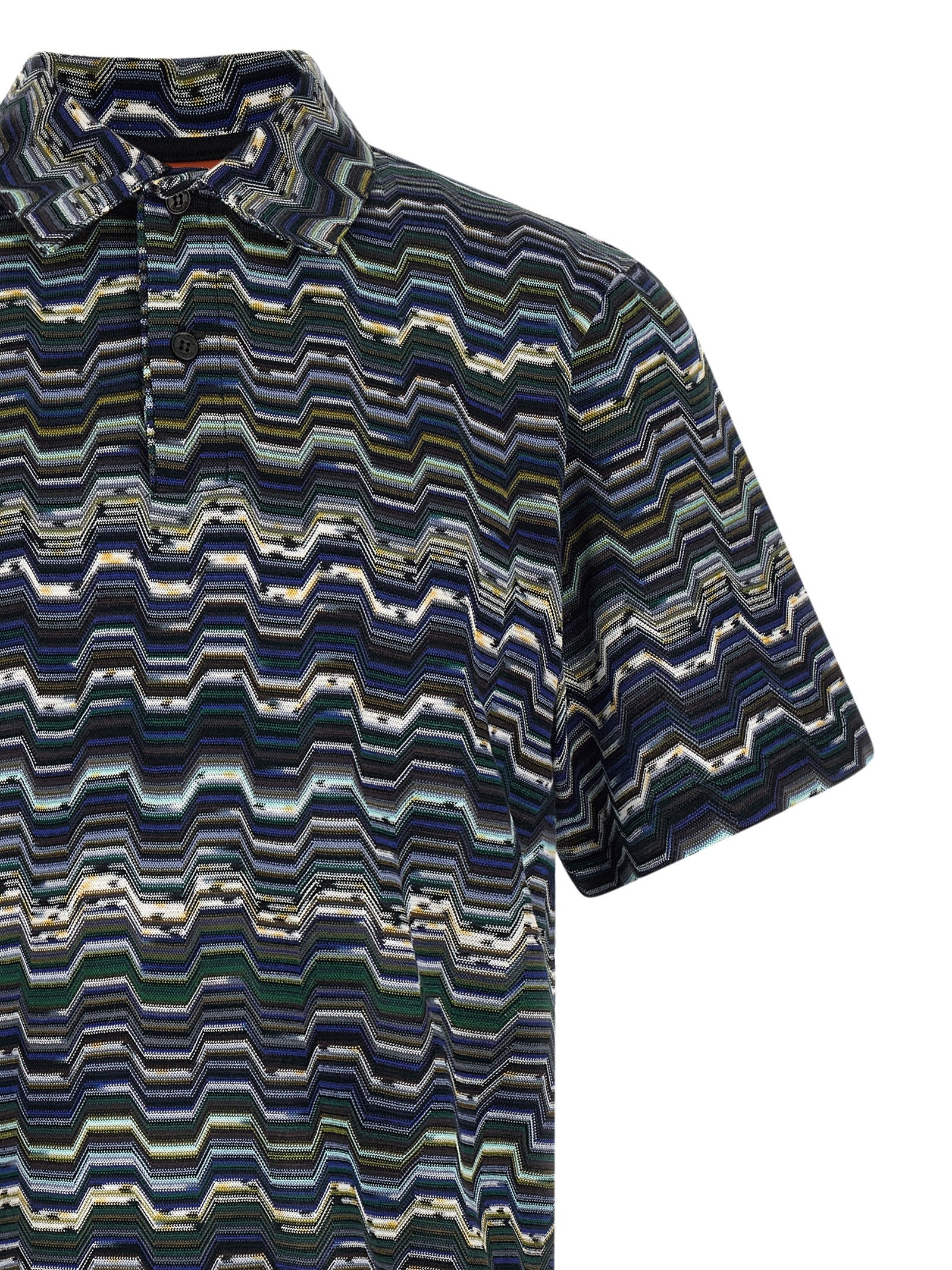 Missoni Blue Cotton Polo Shirt Missoni