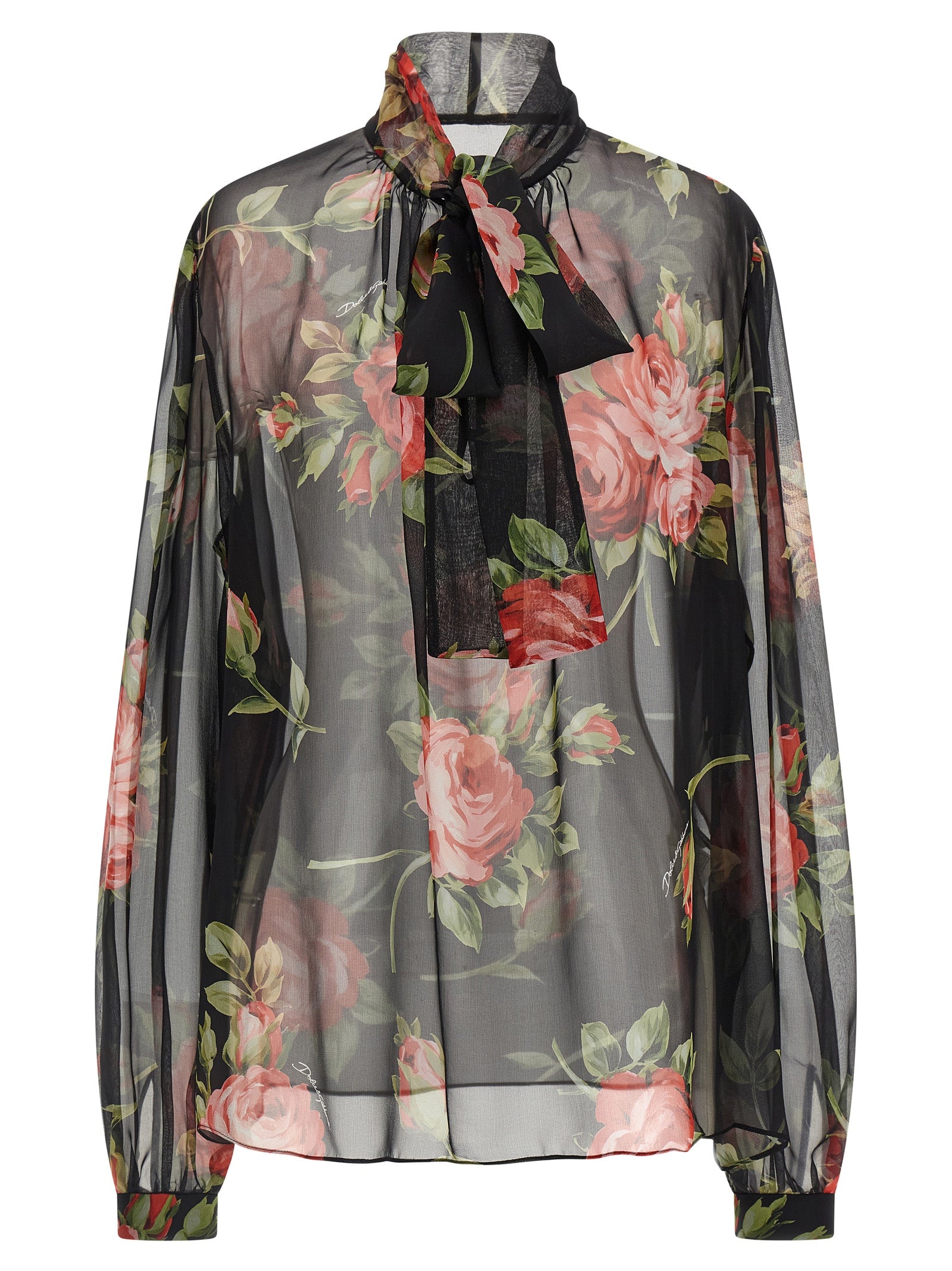 Dolce & Gabbana Black Silk Pattern Shirt Dolce & Gabbana