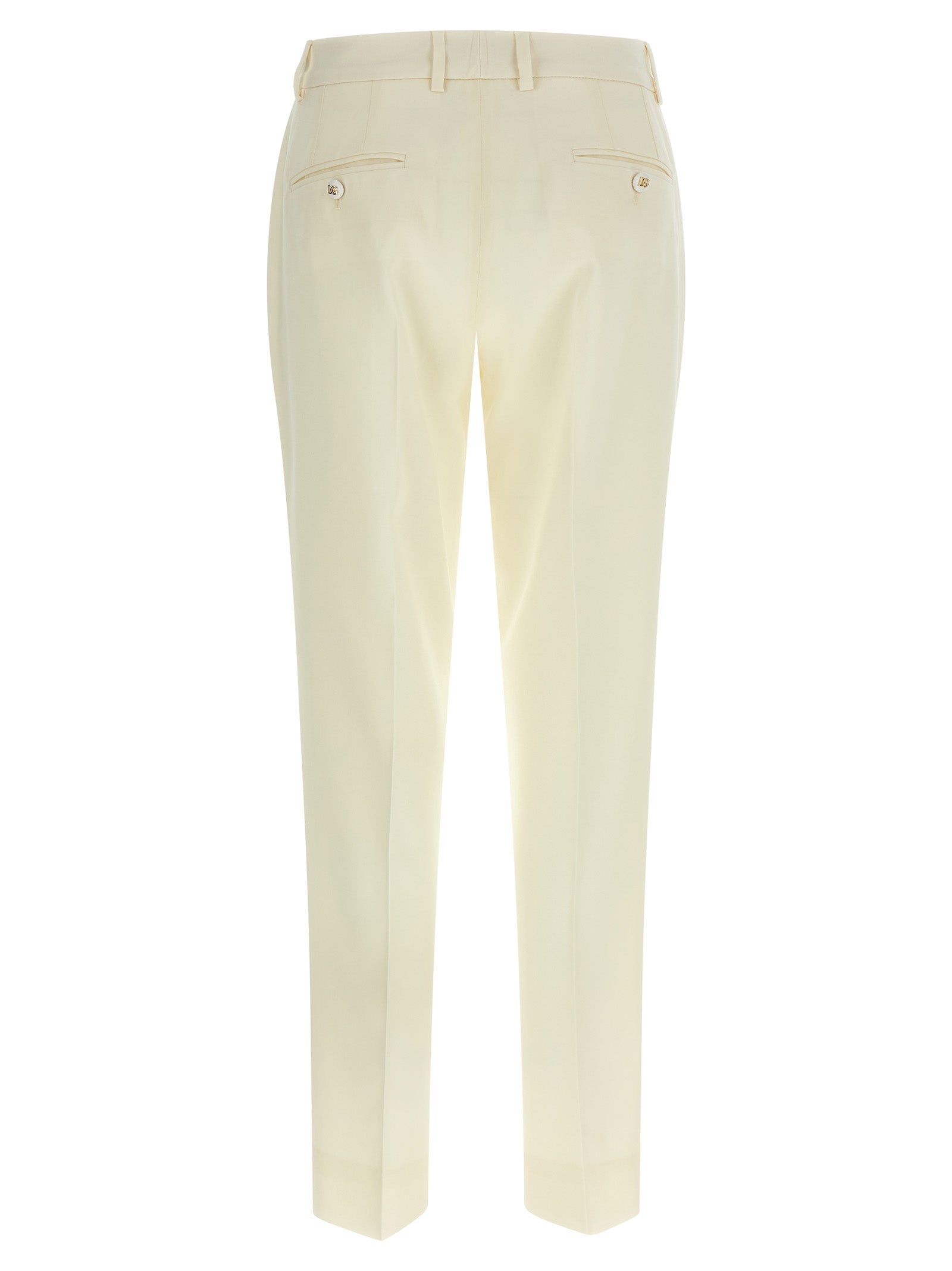 Dolce & Gabbana White Virgin Wool Dress Pants Dolce & Gabbana