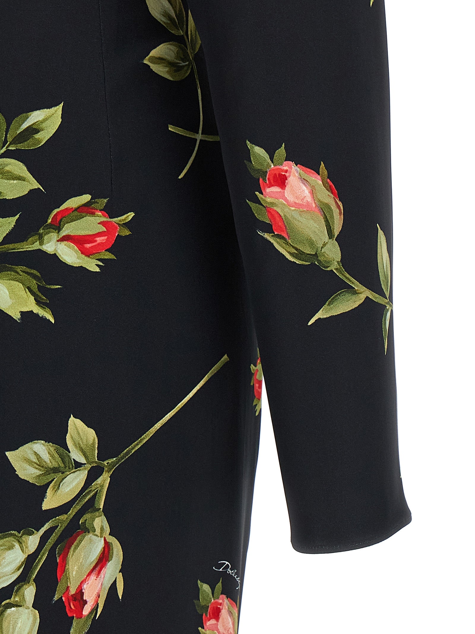 Dolce & Gabbana Black Viscose Midi Dress Dolce & Gabbana