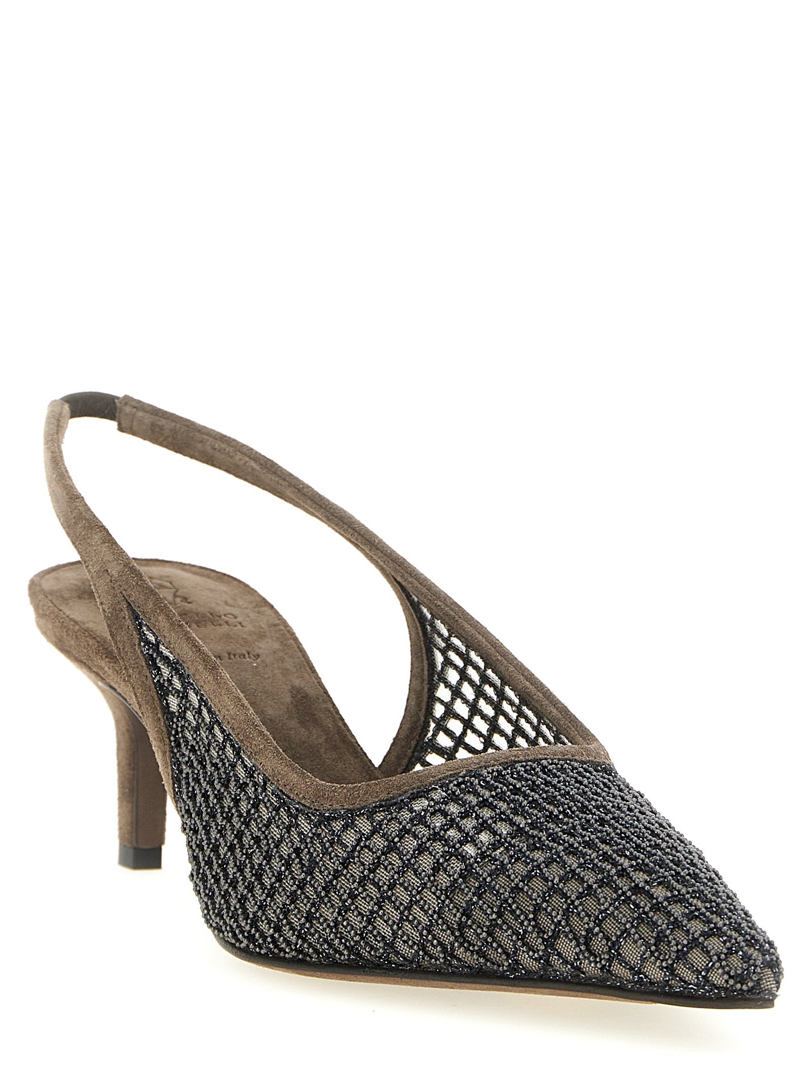 Brunello Cucinelli Brown Calfskin Mid Heel Pumps Brunello Cucinelli