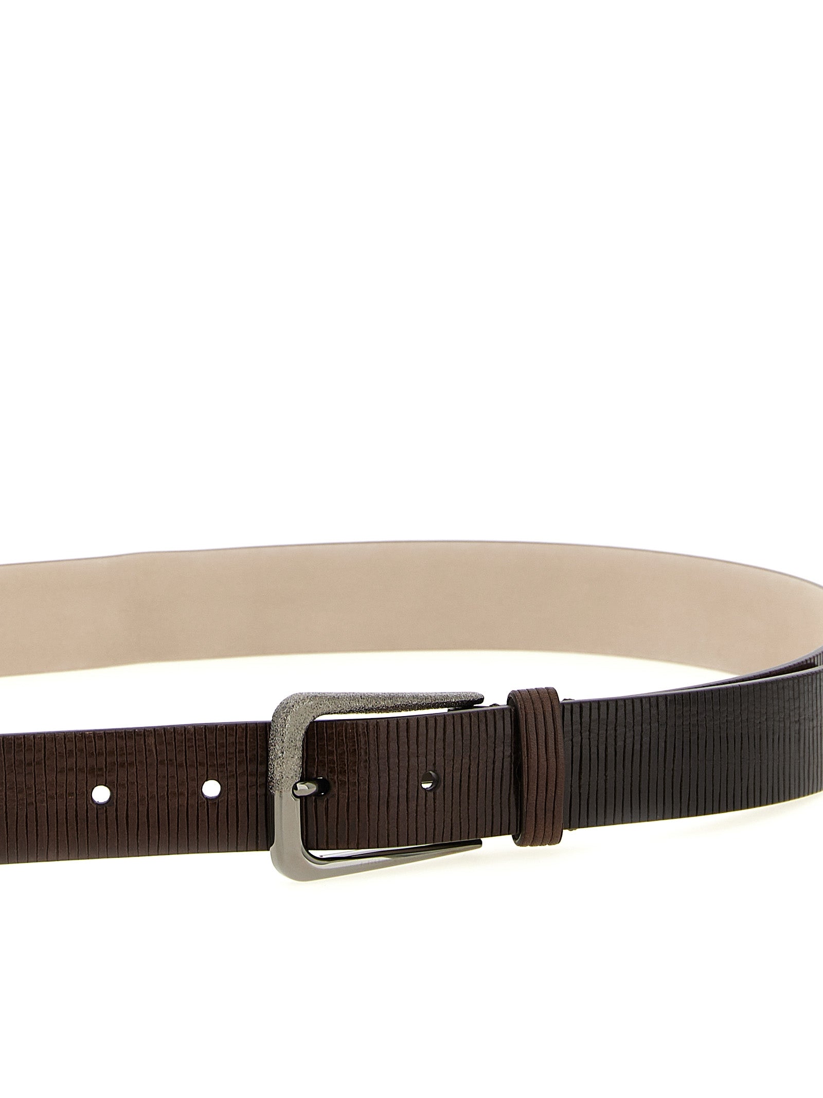 Brunello Cucinelli Brown Leather Regular Belt Brunello Cucinelli