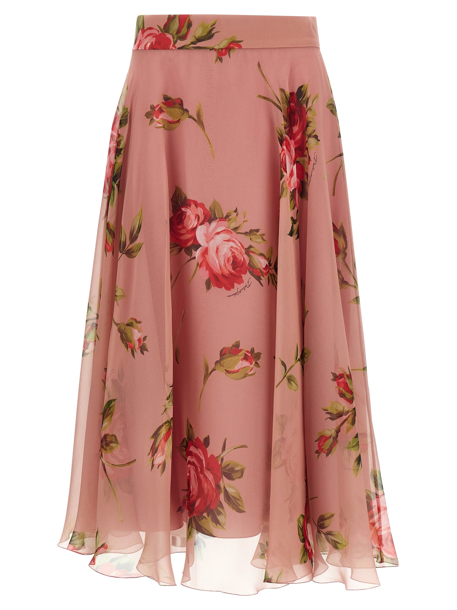 Dolce & Gabbana Multicolor Silk Midi Skirt Dolce & Gabbana