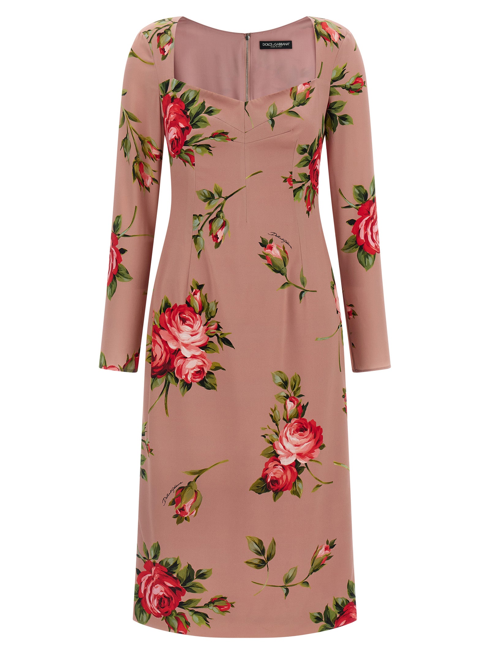 Dolce & Gabbana Multicolor Silk Midi Dress Dolce & Gabbana