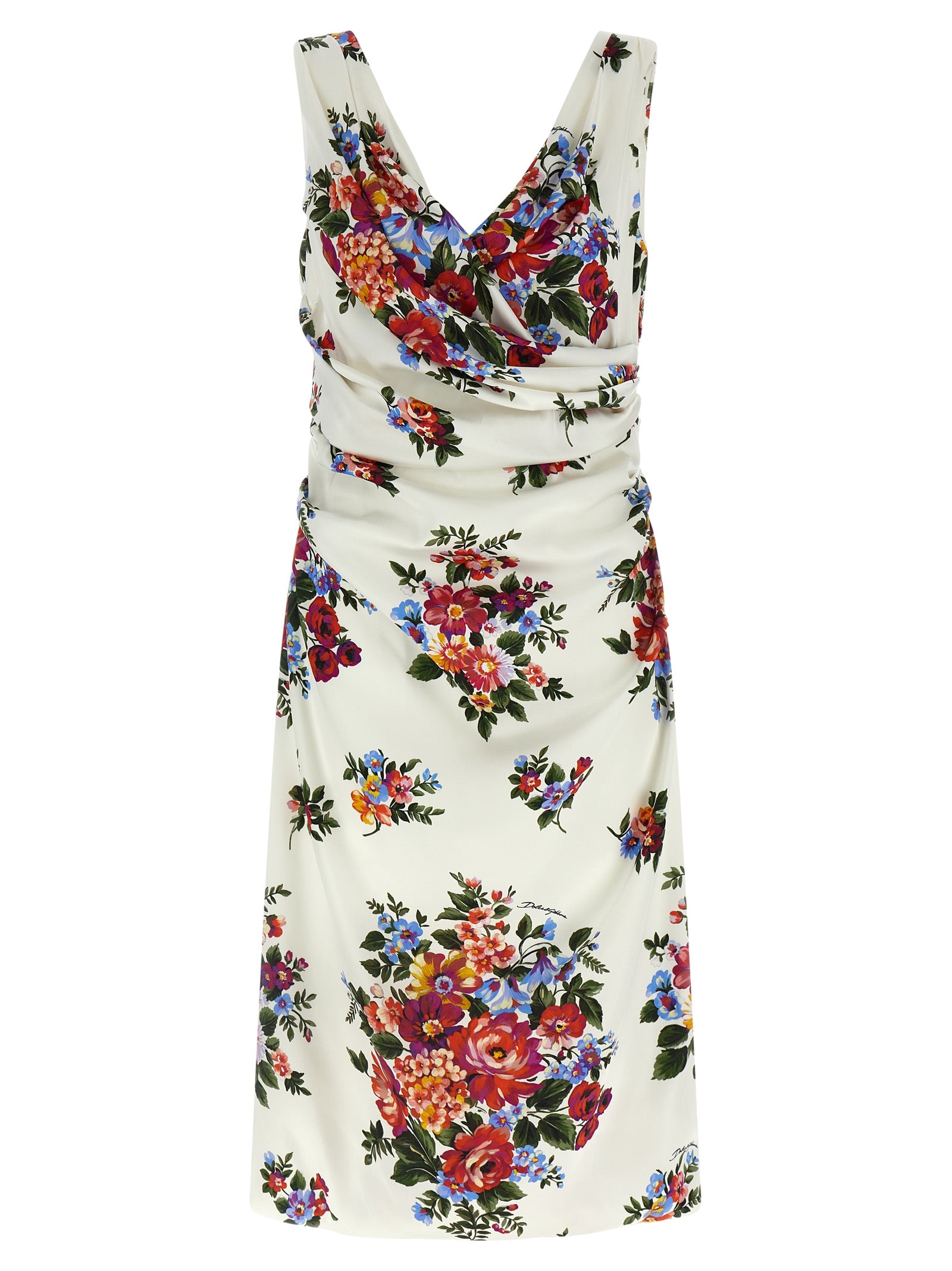 Dolce & Gabbana White Viscose Midi Dress Dolce & Gabbana
