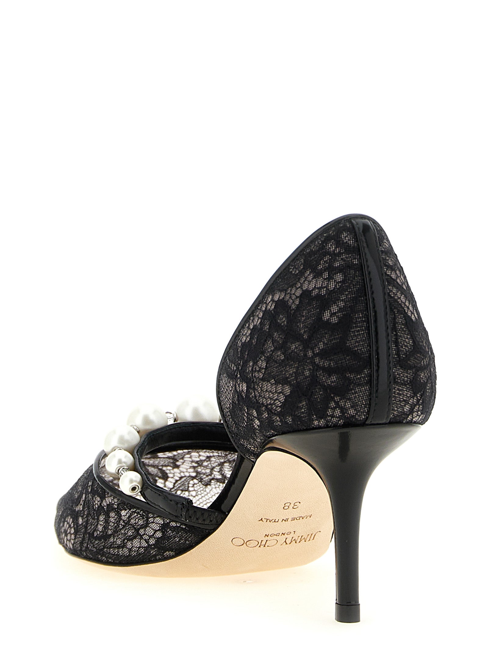 Jimmy Choo Black Tencel Mid Heel Pumps Jimmy Choo
