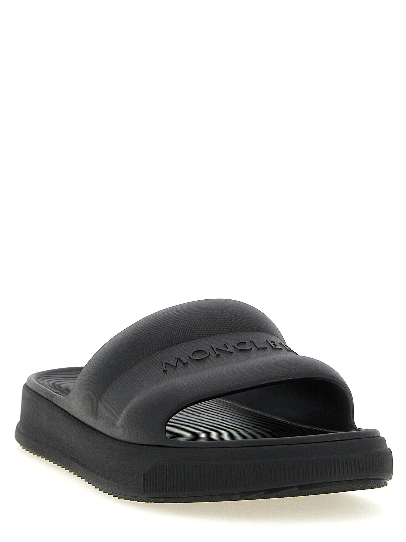 Moncler Black Elastane Slides Moncler