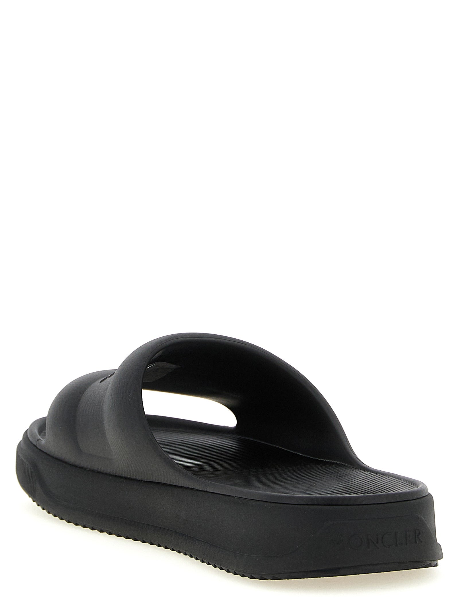 Moncler Black Elastane Slides Moncler