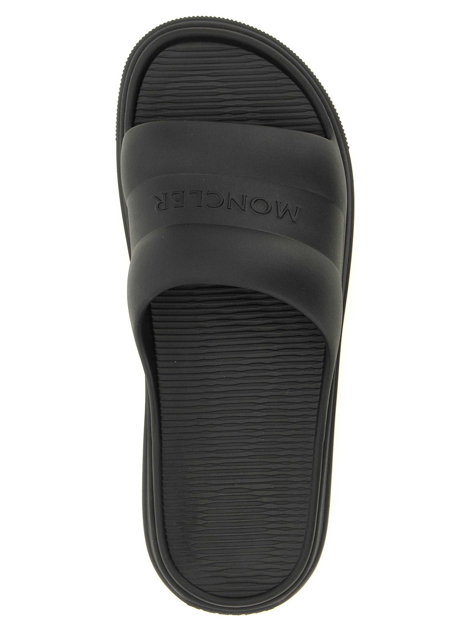 Moncler Black Elastane Slides Moncler