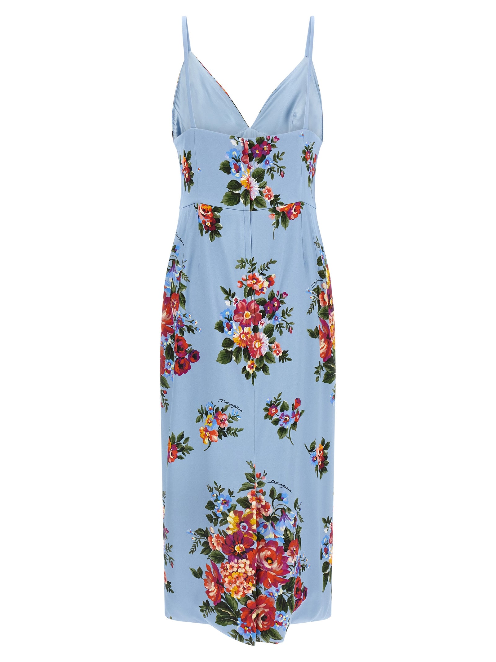 Dolce & Gabbana Blue Viscose Midi Dress Dolce & Gabbana