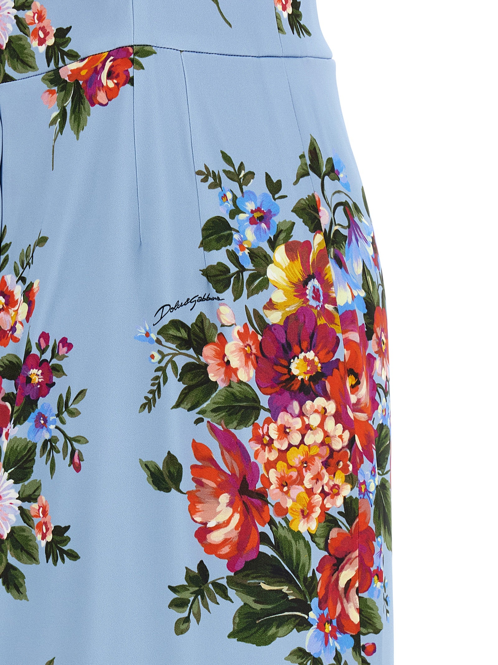 Dolce & Gabbana Blue Viscose Midi Dress Dolce & Gabbana