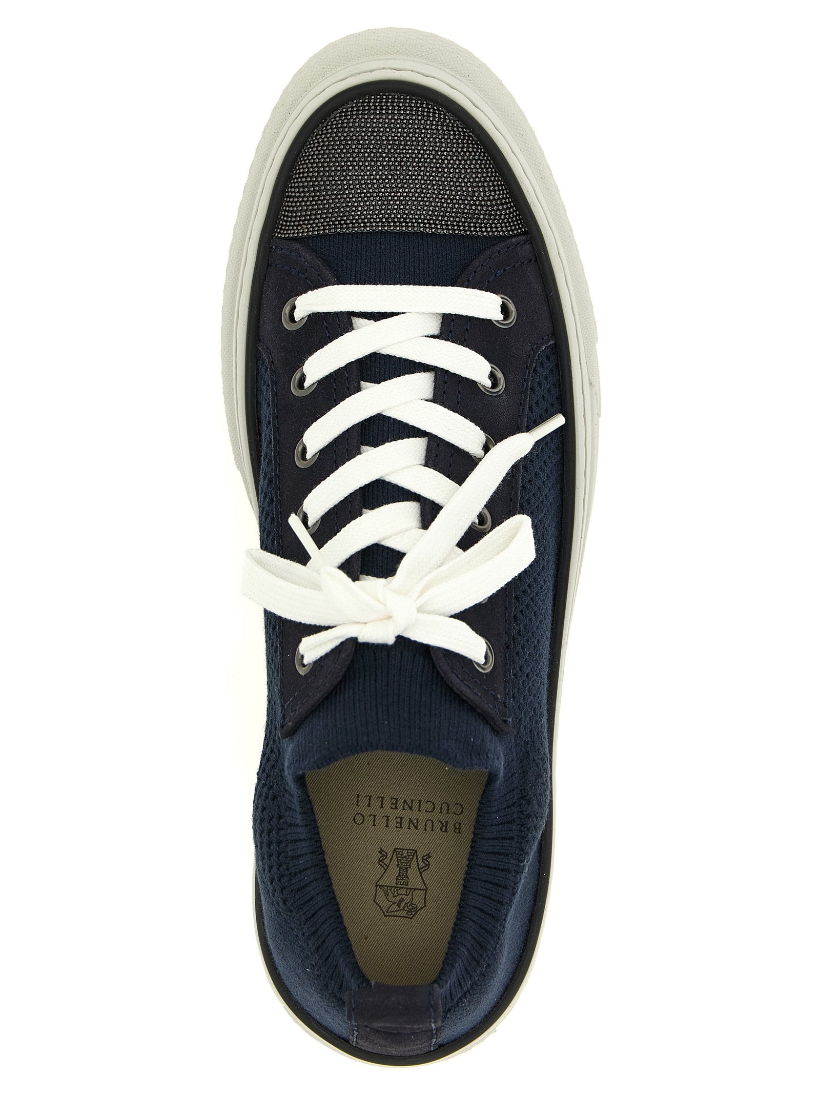 Brunello Cucinelli Blue Cotton Low Top Sneakers Brunello Cucinelli
