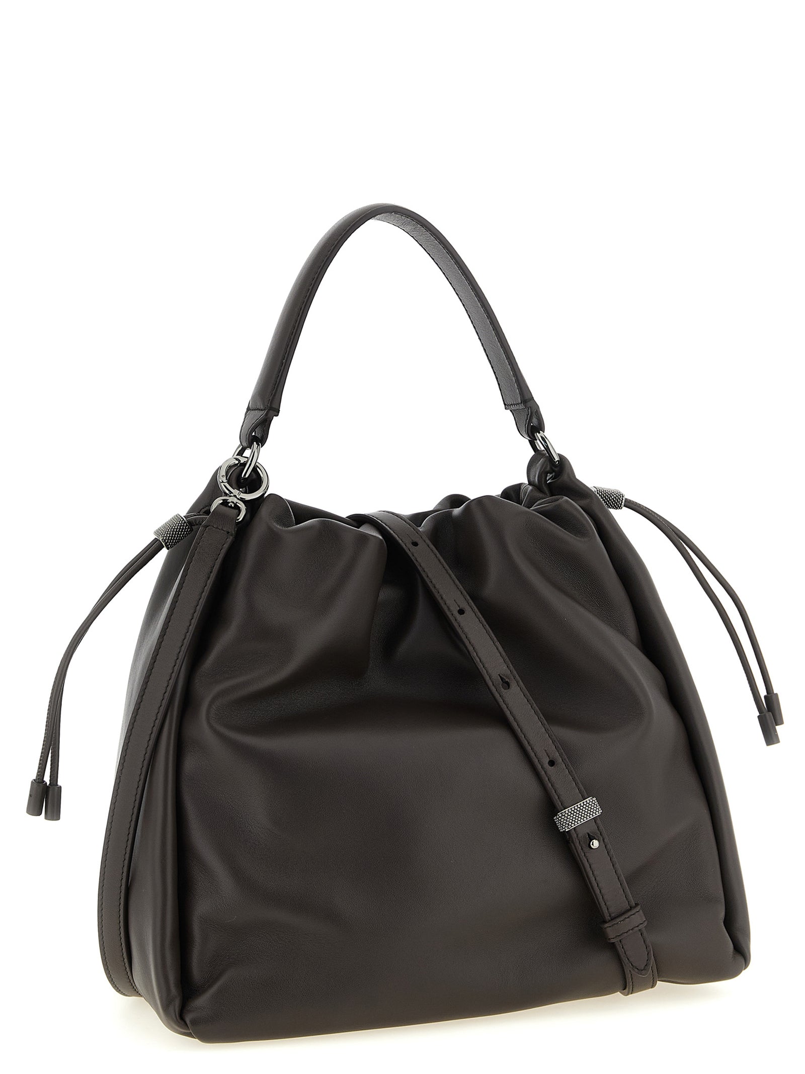 Brunello Cucinelli Brown Lamb Leather Handbag Brunello Cucinelli