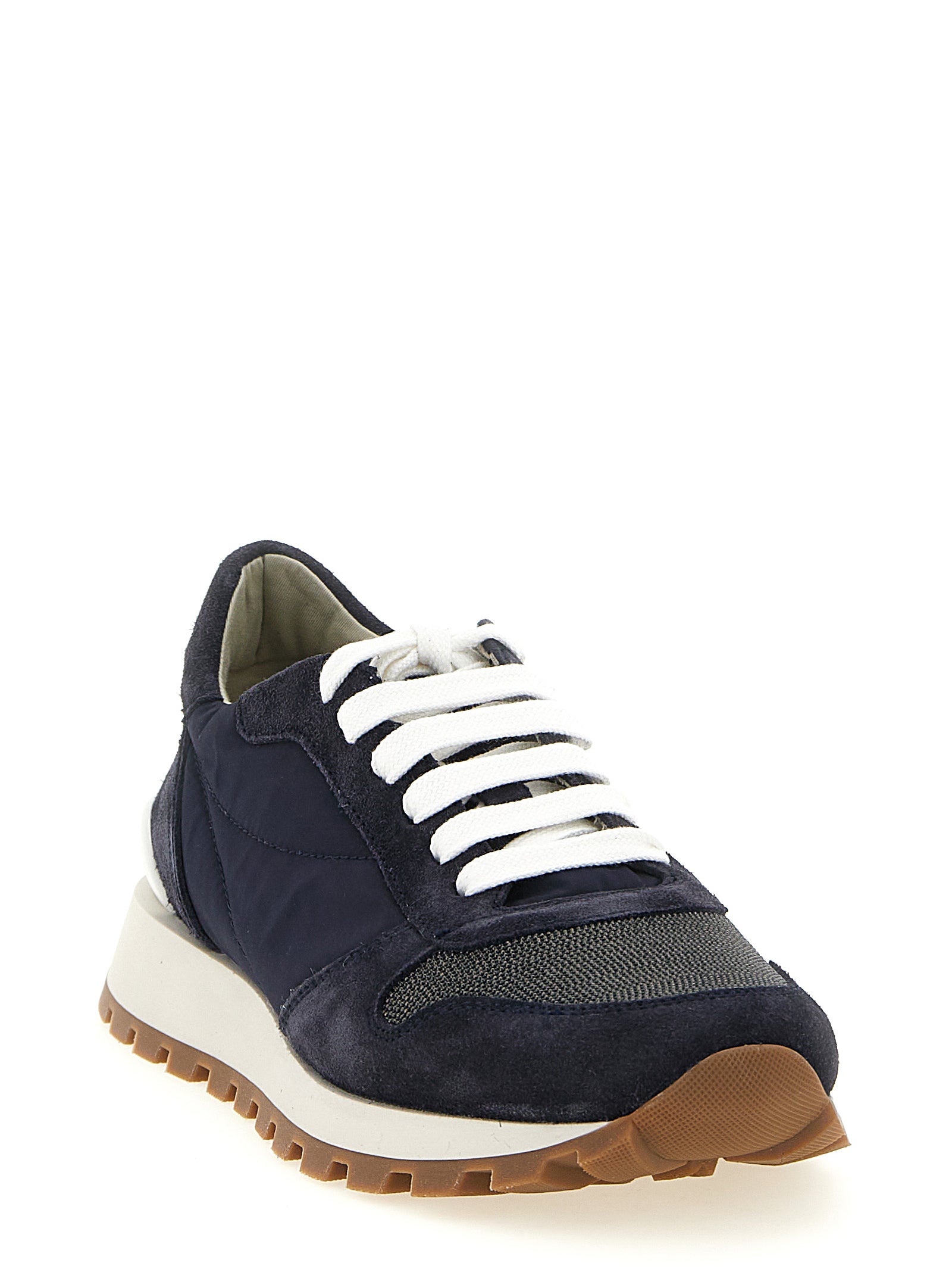 Brunello Cucinelli Blue Polyester Athletic Sneakers Brunello Cucinelli