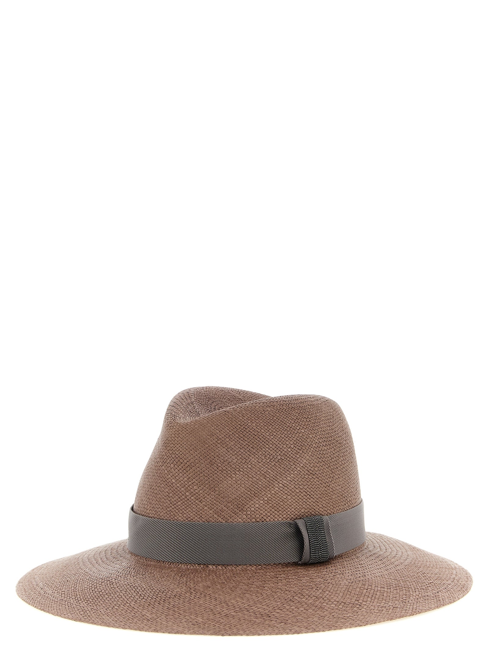 Brunello Cucinelli Brown Hemp Fedora Brunello Cucinelli