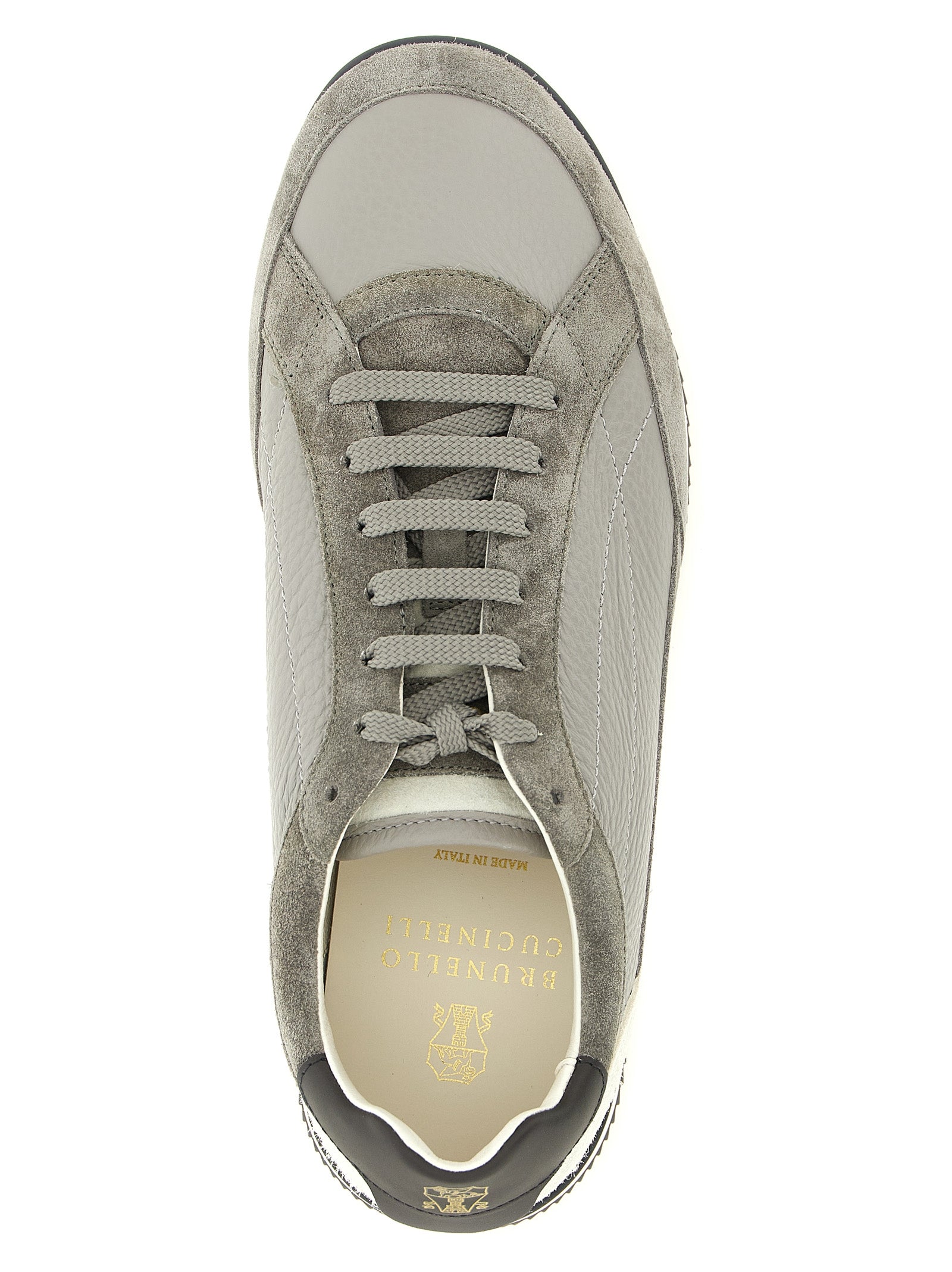 Brunello Cucinelli Gray Nubuc Leather Sneakers Brunello Cucinelli