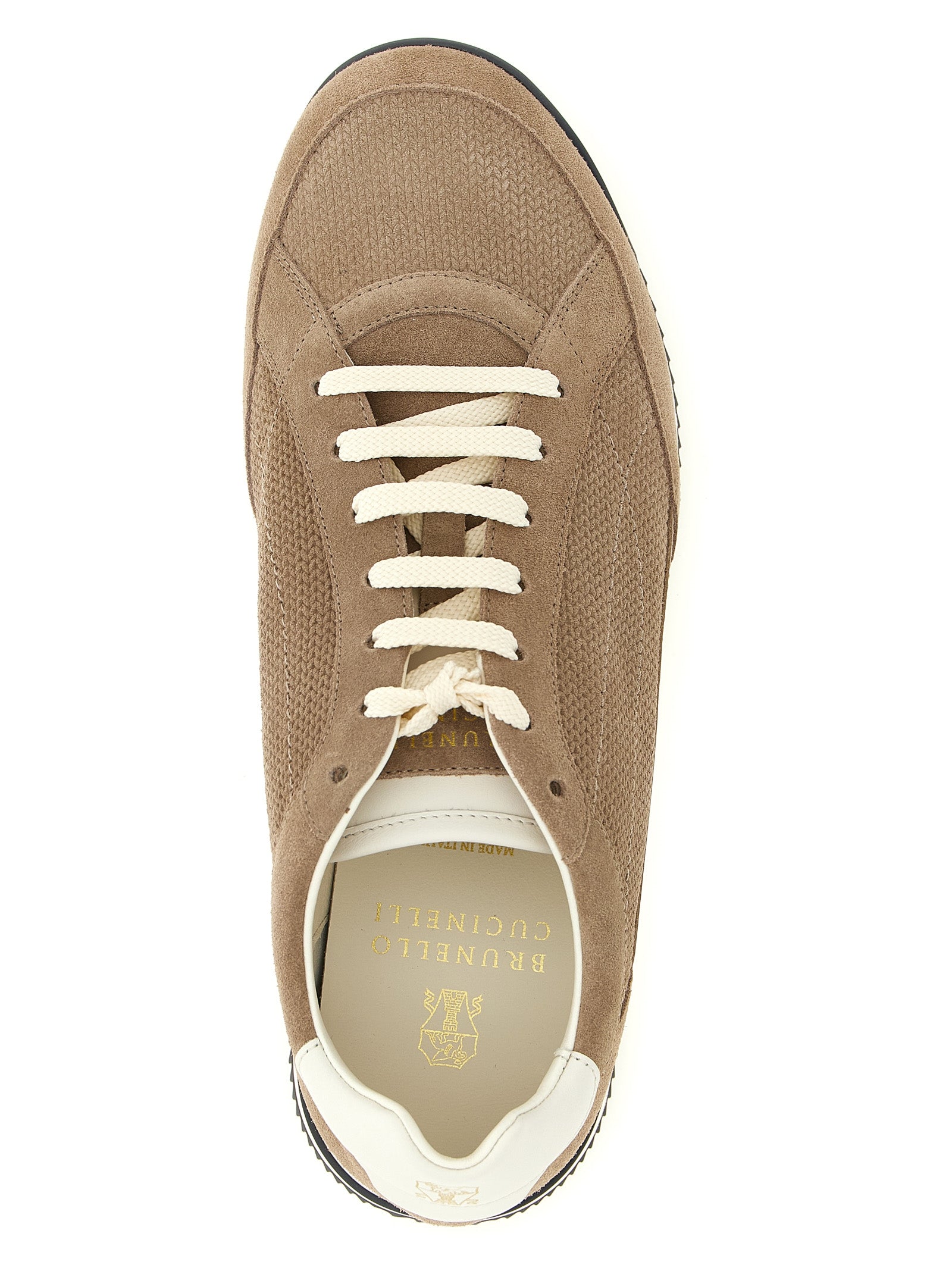 Brunello Cucinelli Beige Calfskin Low Top Sneakers Brunello Cucinelli