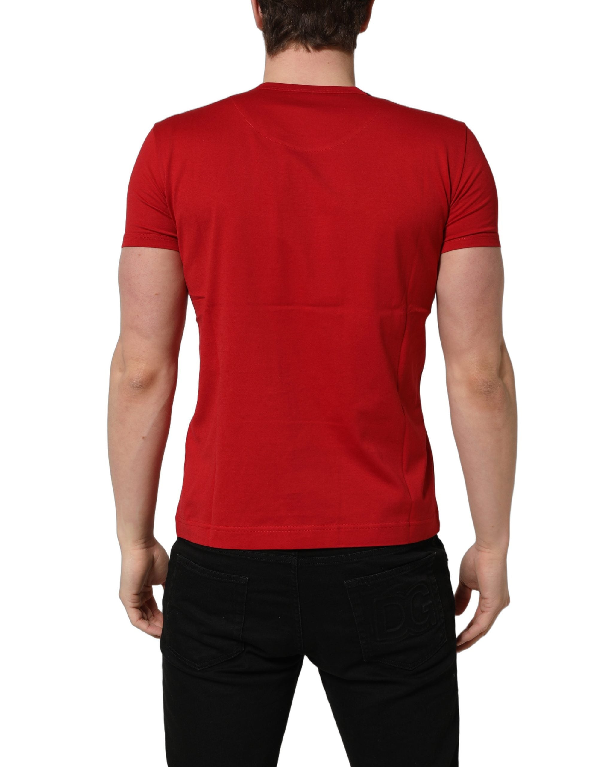Dolce & Gabbana Red Goodluck 2023 Cotton Crew Neck T-shirt Dolce & Gabbana