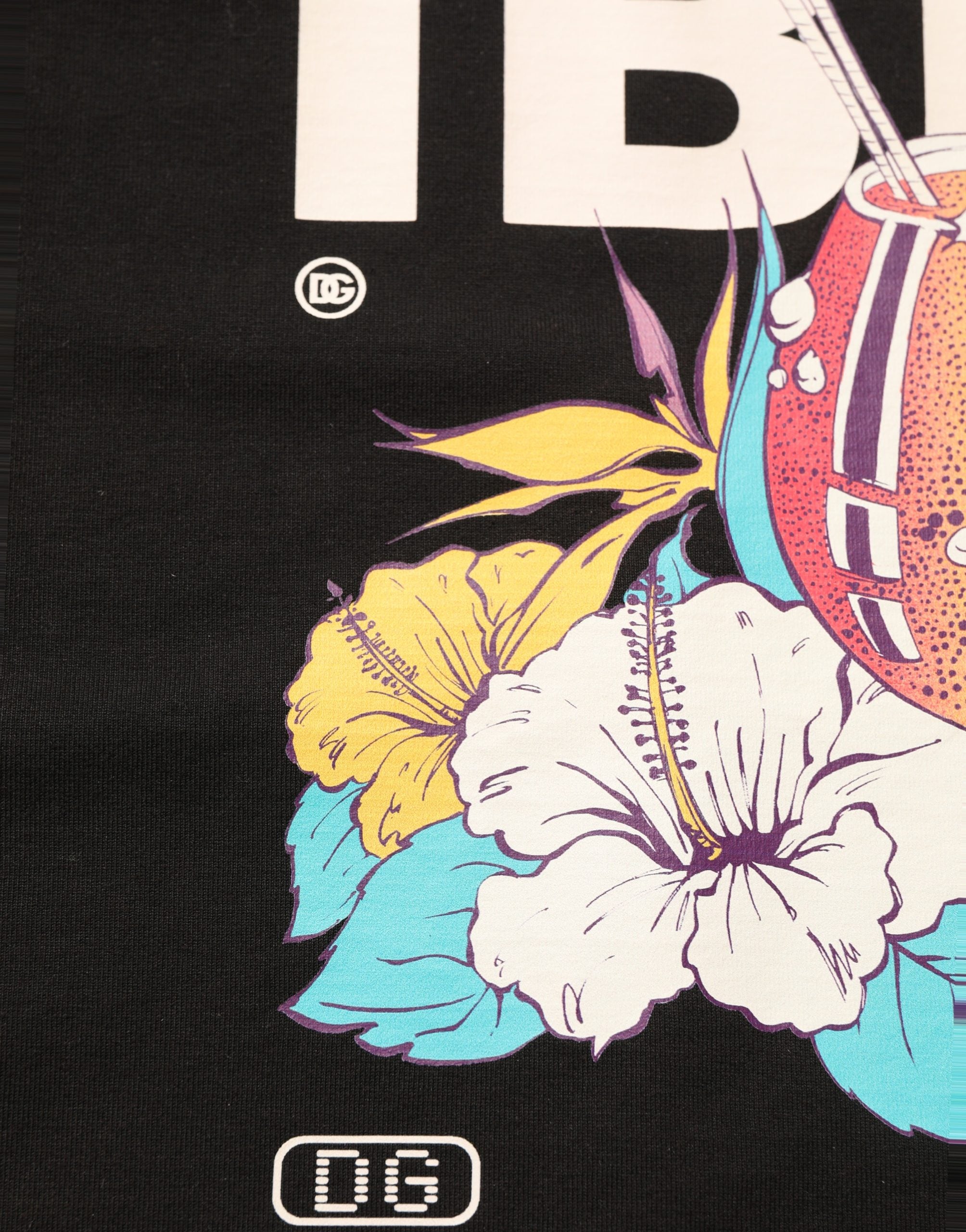 Dolce & Gabbana Black Tropical "IBIZA" Men Crew Neck T-shirt Dolce & Gabbana