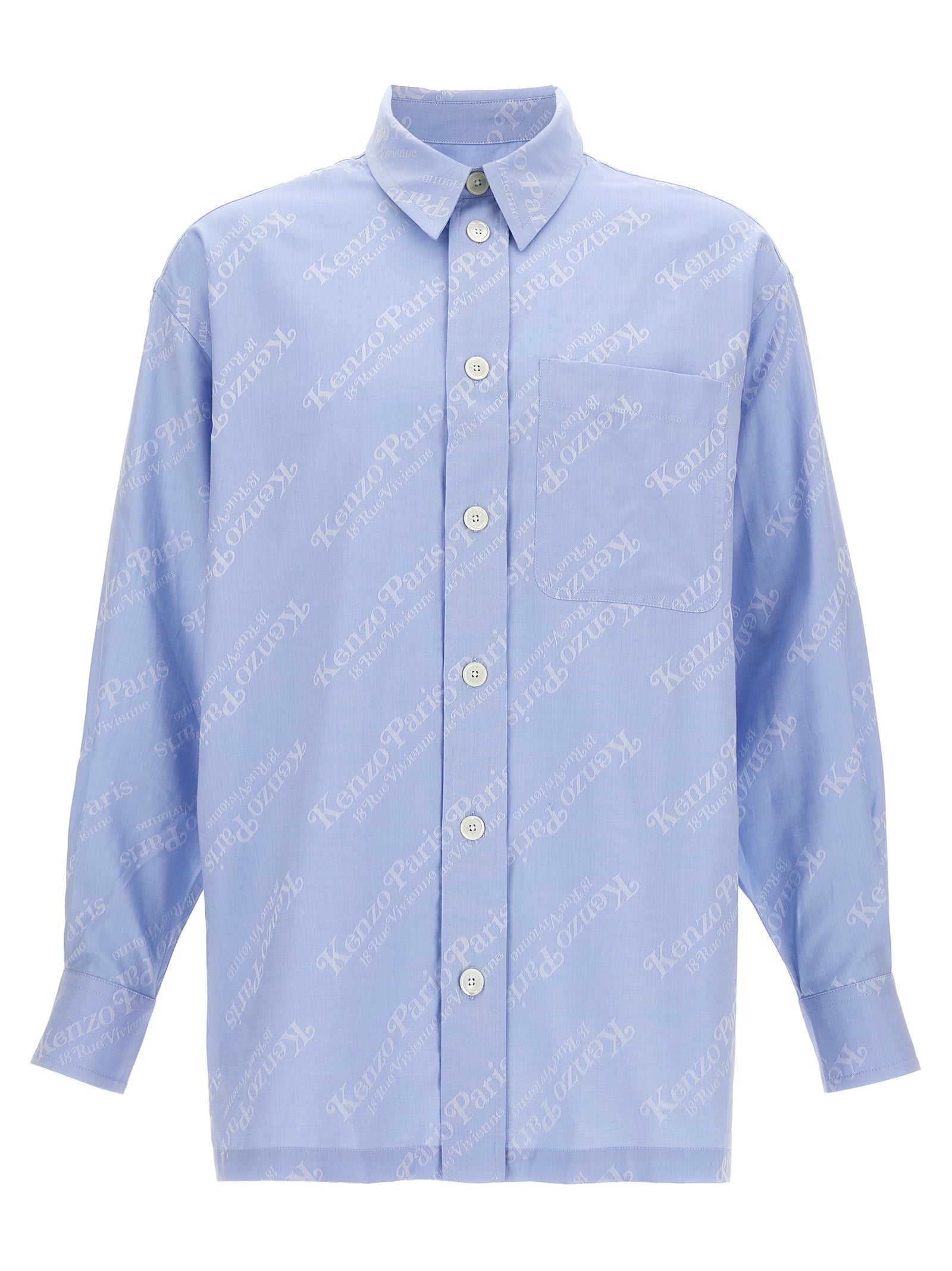 Kenzo Blue Cotton Blouse Kenzo