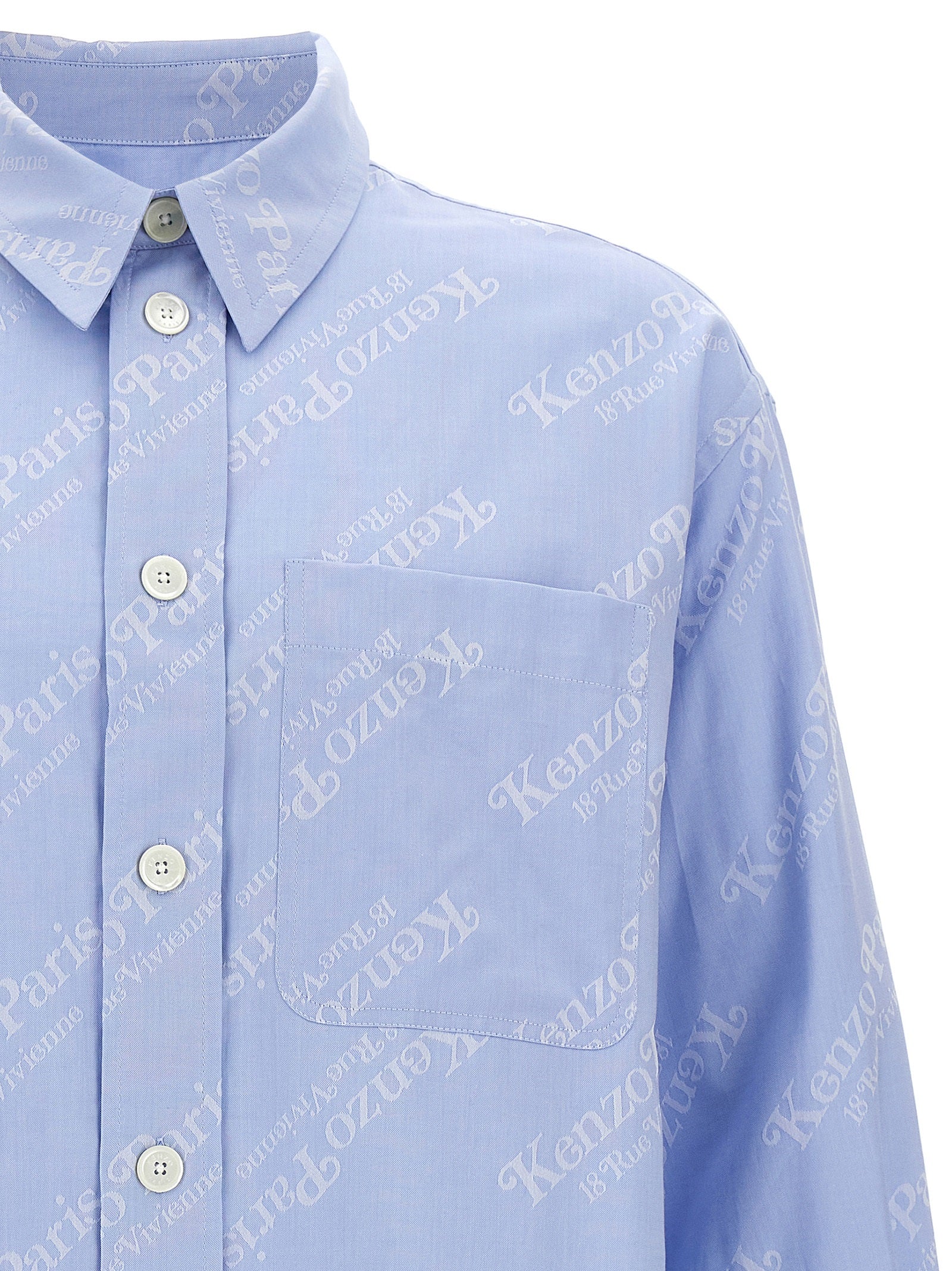 Kenzo Blue Cotton Blouse Kenzo