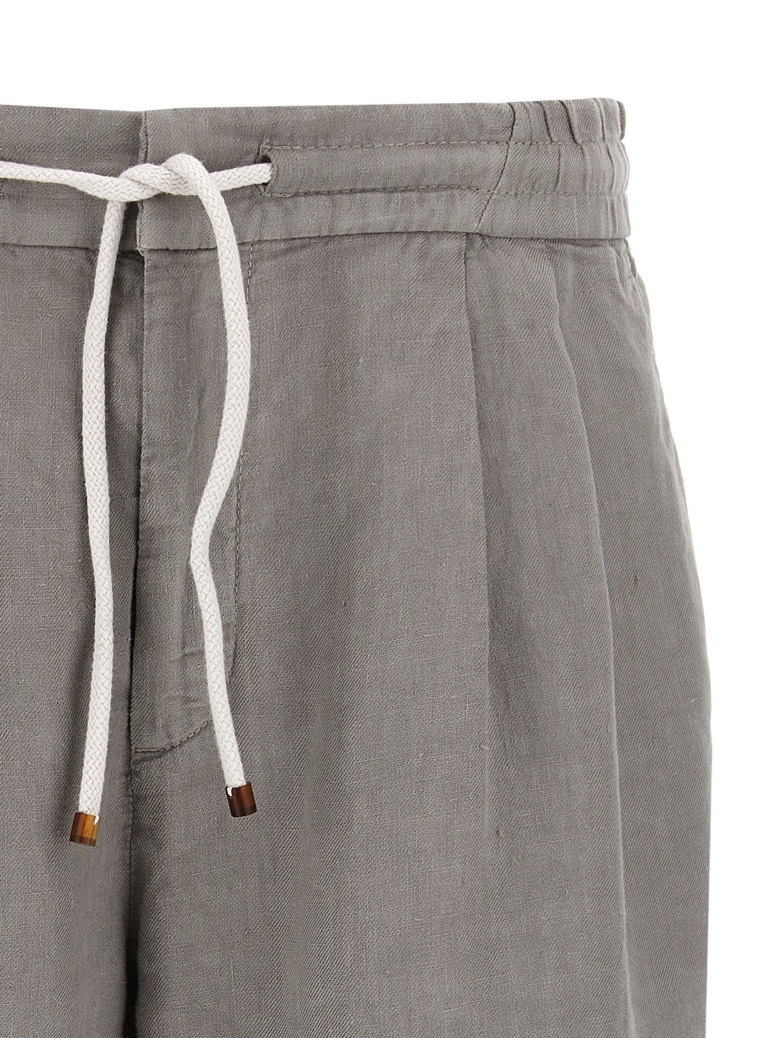 Brunello Cucinelli Gray Linen Bermuda Shorts Brunello Cucinelli