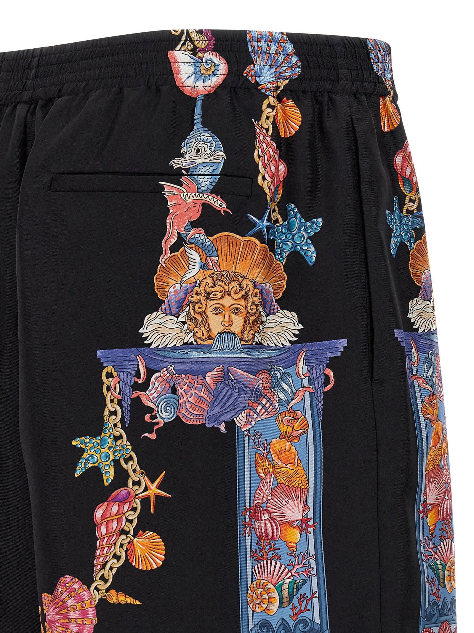 Versace Multicolor Silk Bermuda Shorts Versace