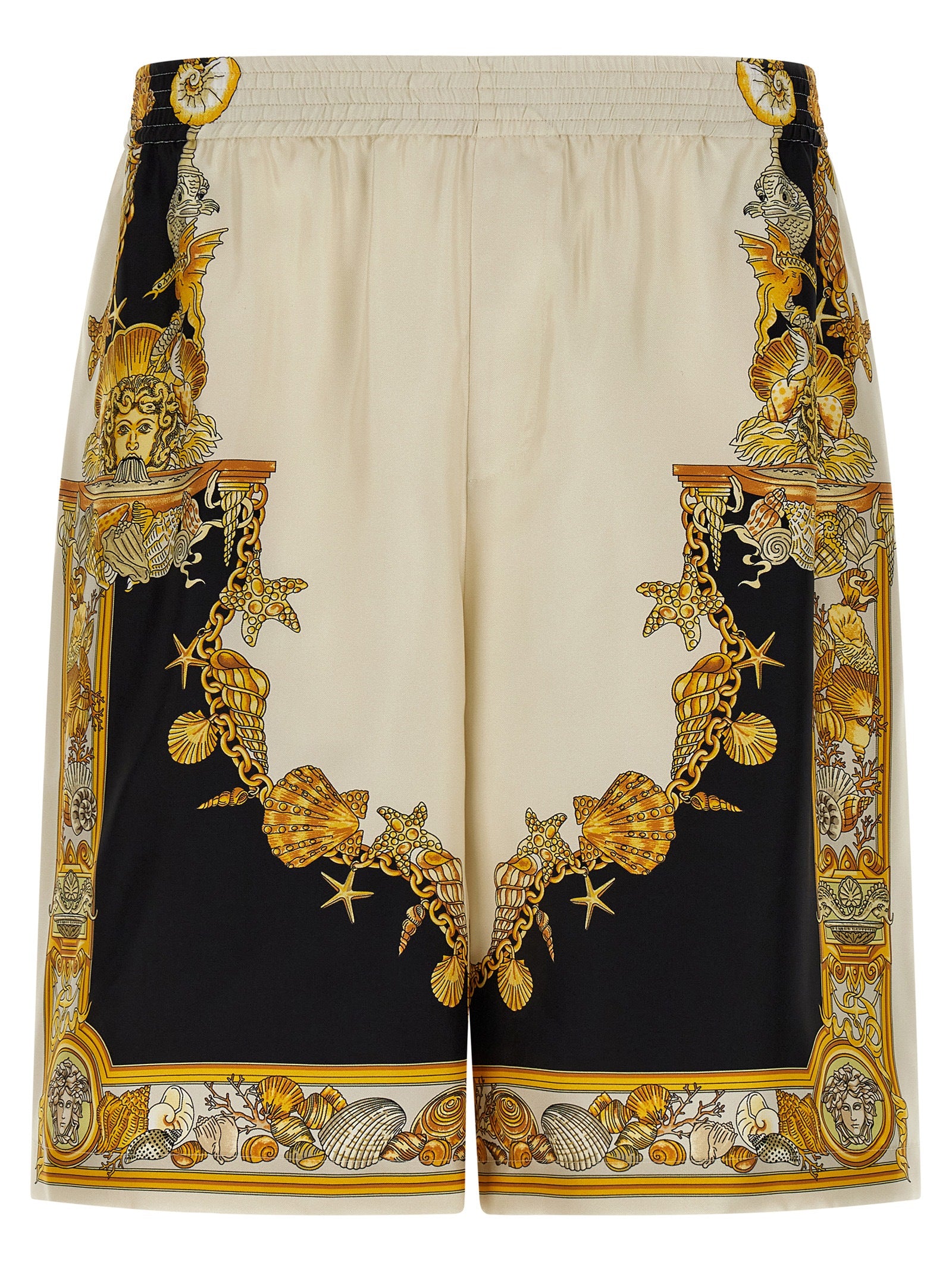 Versace Multicolor Silk Bermuda Shorts Versace