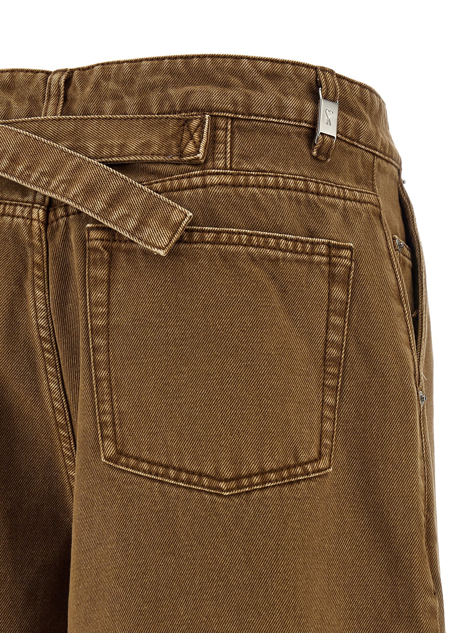 Ami Paris Brown Cotton Bermuda Shorts Ami Paris
