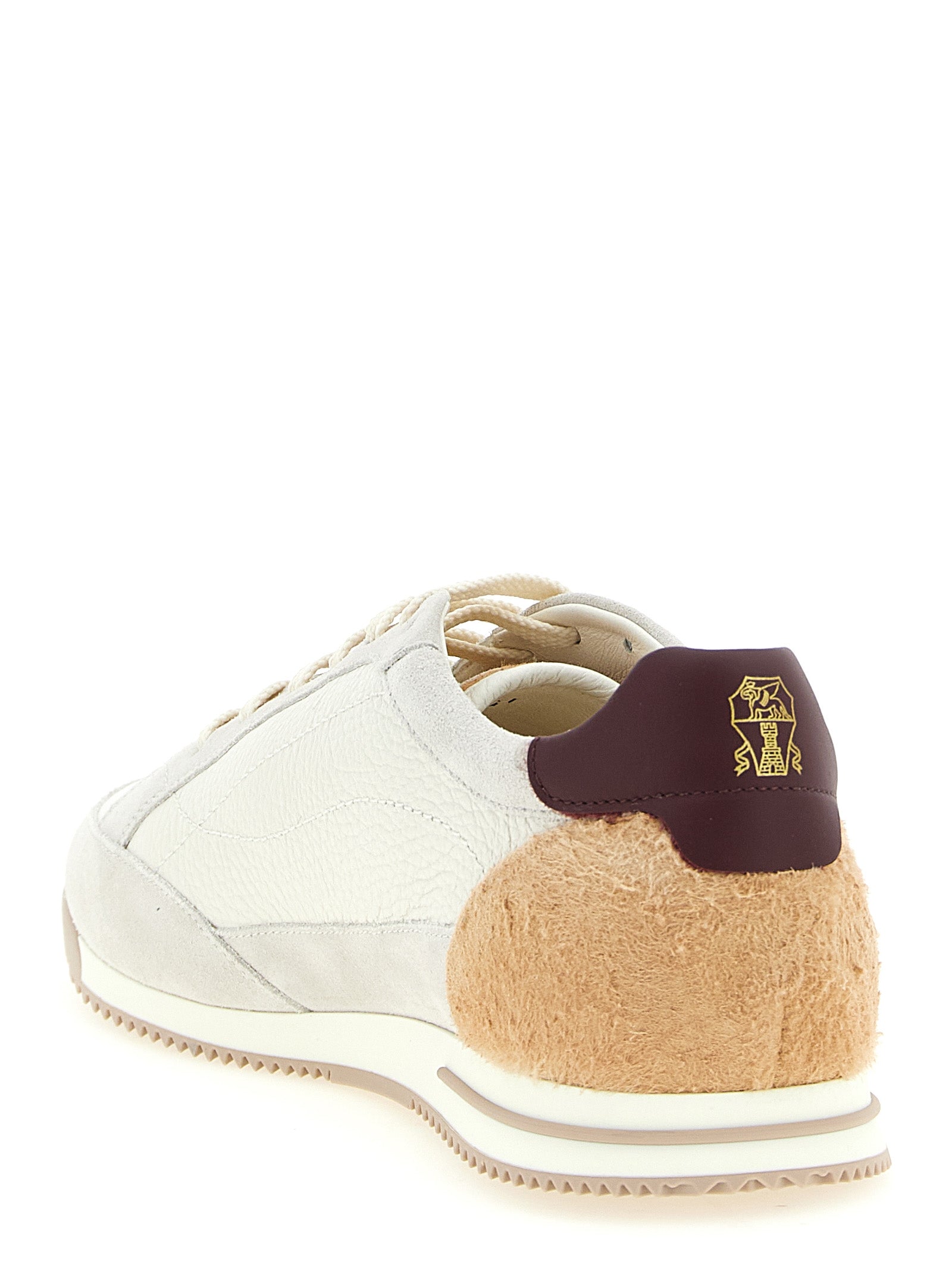 Brunello Cucinelli Beige Nubuc Leather Low Top Sneakers Brunello Cucinelli