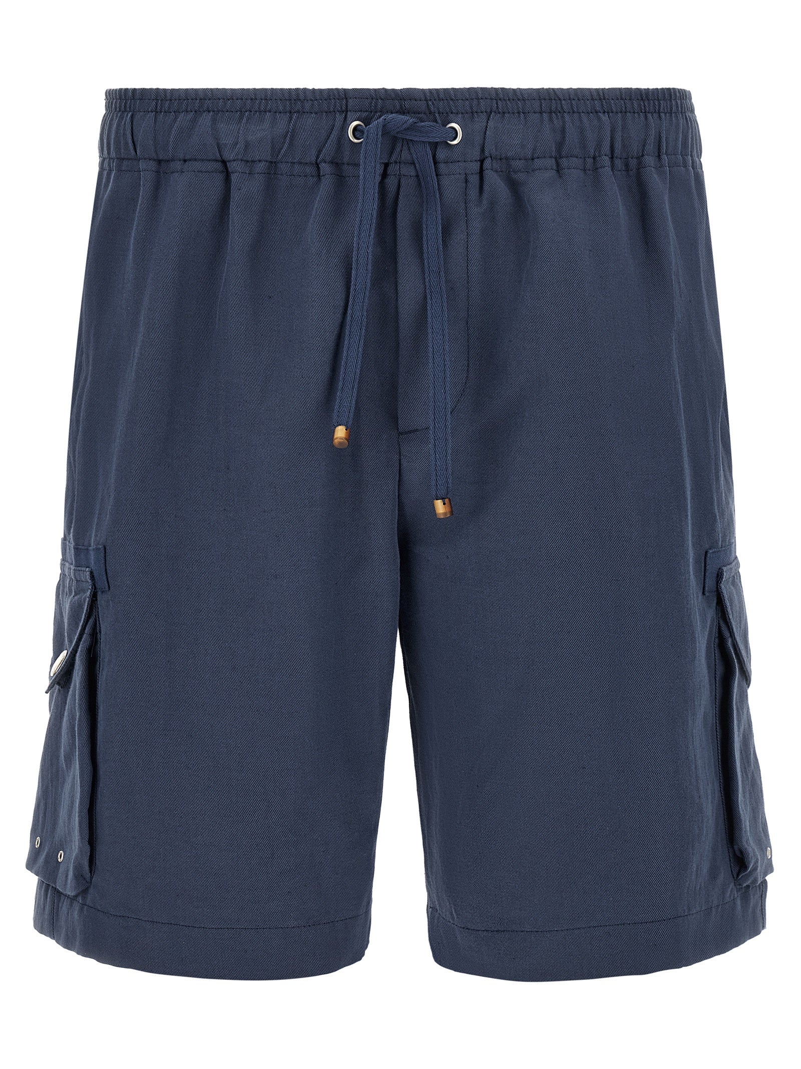 Brunello Cucinelli Blue Linen Bermuda Shorts Brunello Cucinelli