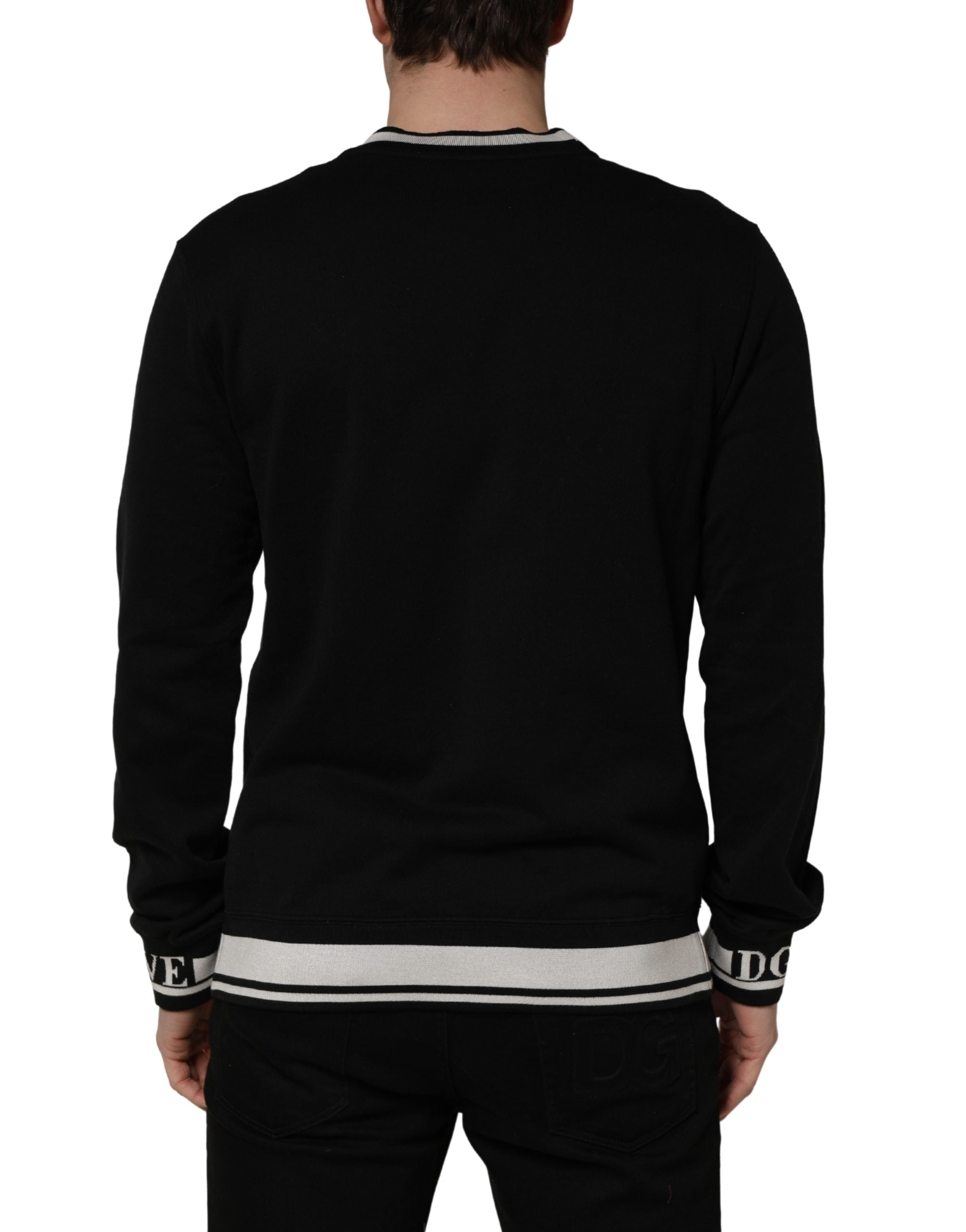 Dolce & Gabbana Black Super King Crew Neck Sweatshirt Sweater Dolce & Gabbana