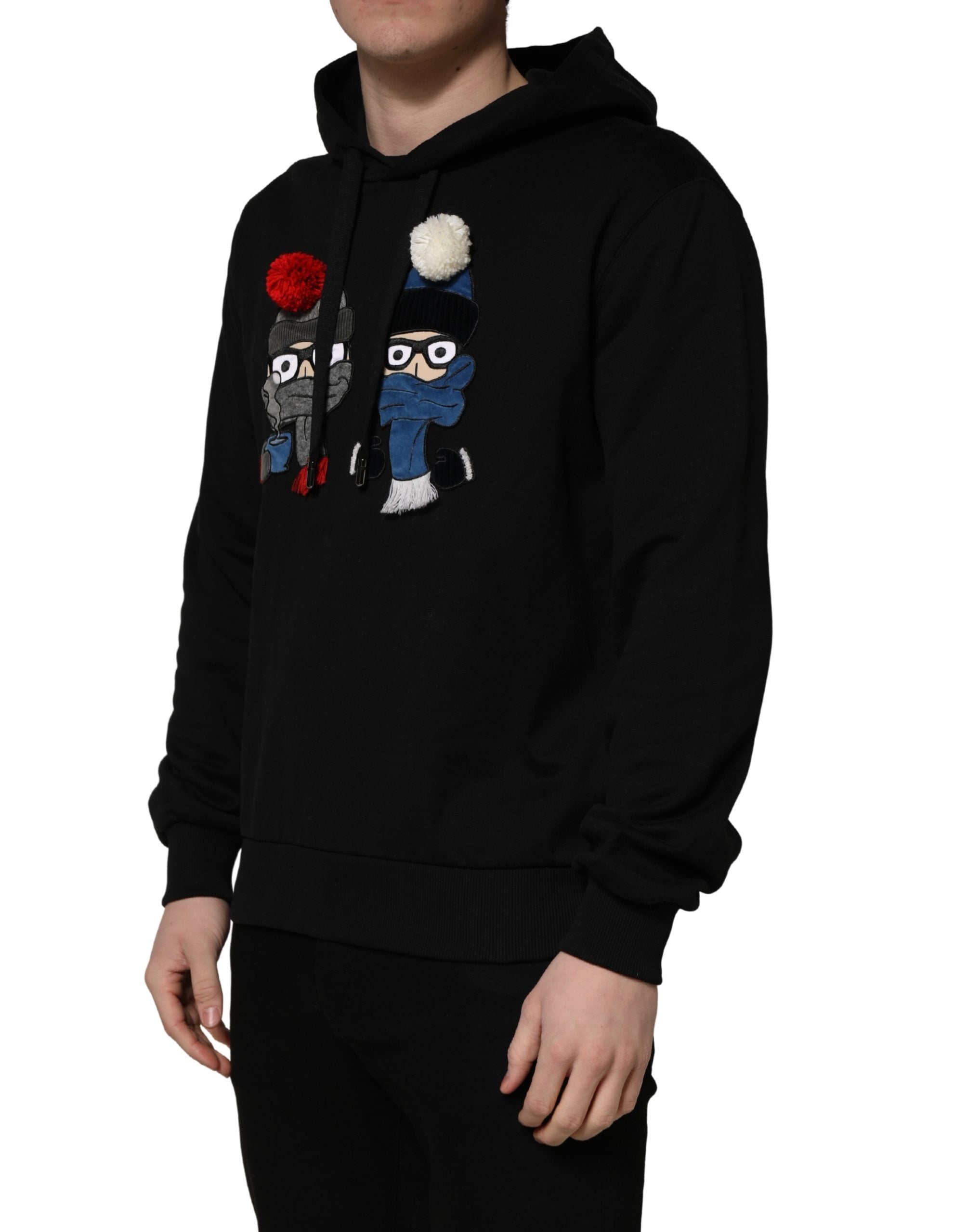 Dolce & Gabbana #dgfamily Black Cotton Hooded Men Sweatshirt Sweater Dolce & Gabbana