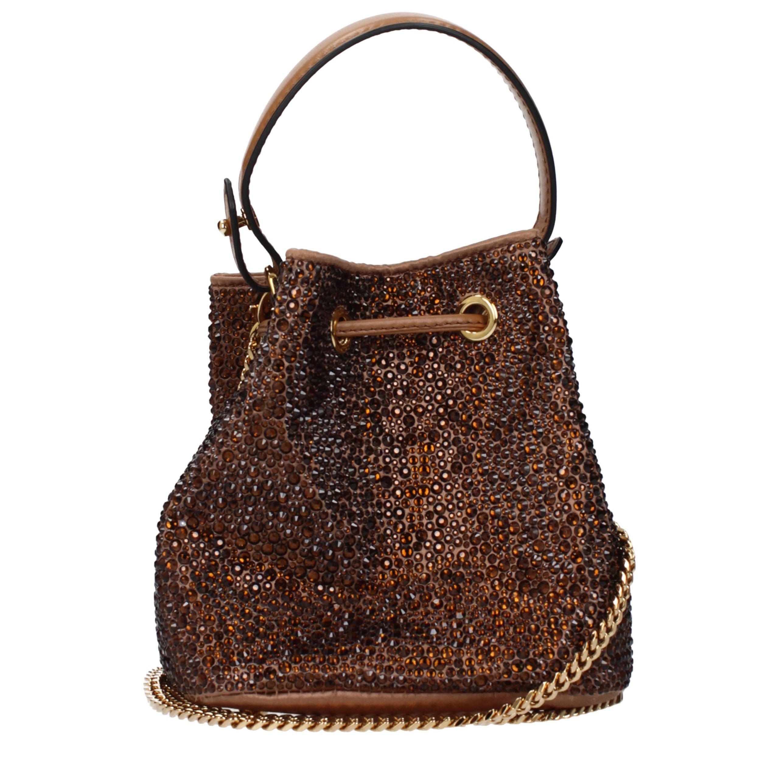 Versace Brown Satin Handbag Versace