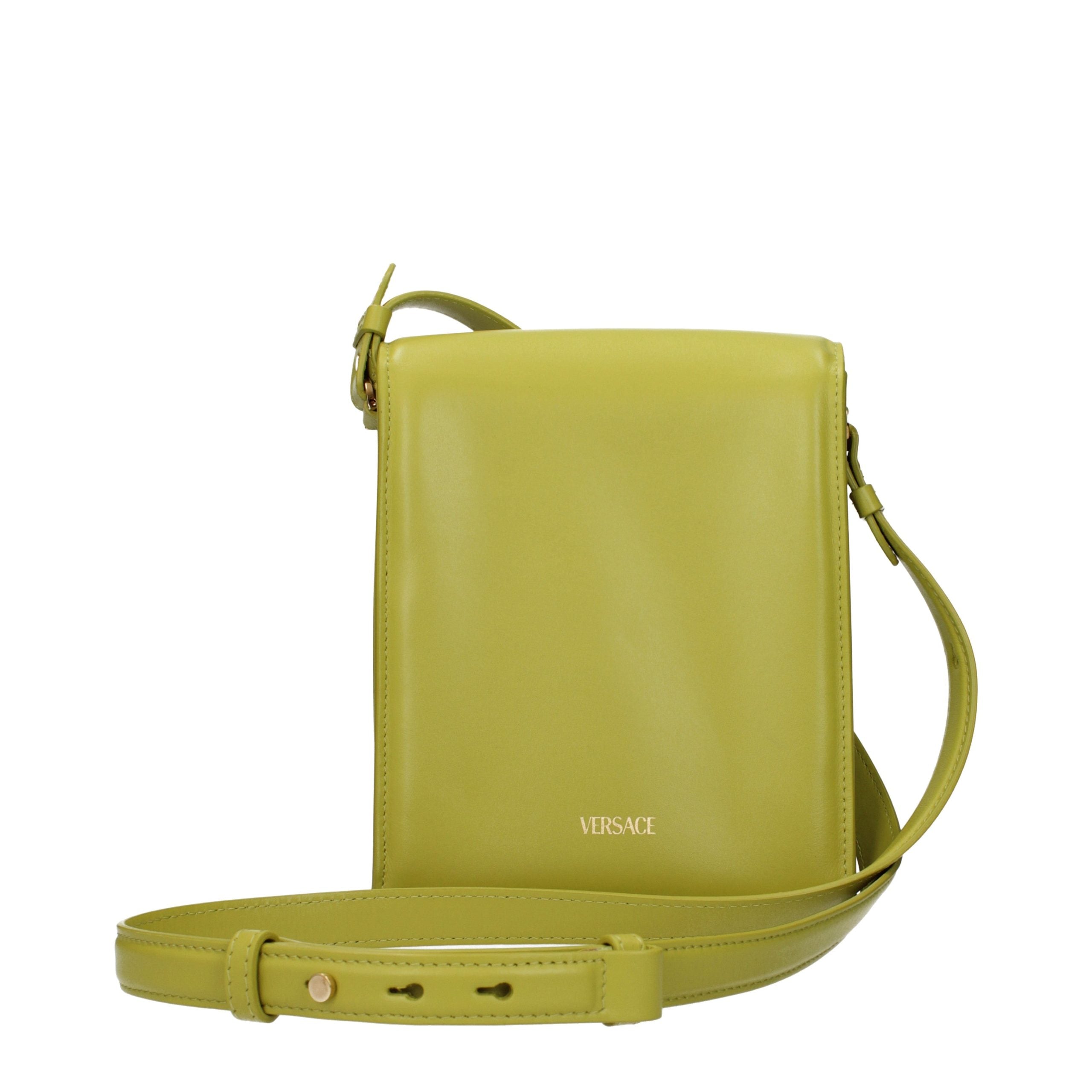 Versace Green Leather Crossbody Bag Versace