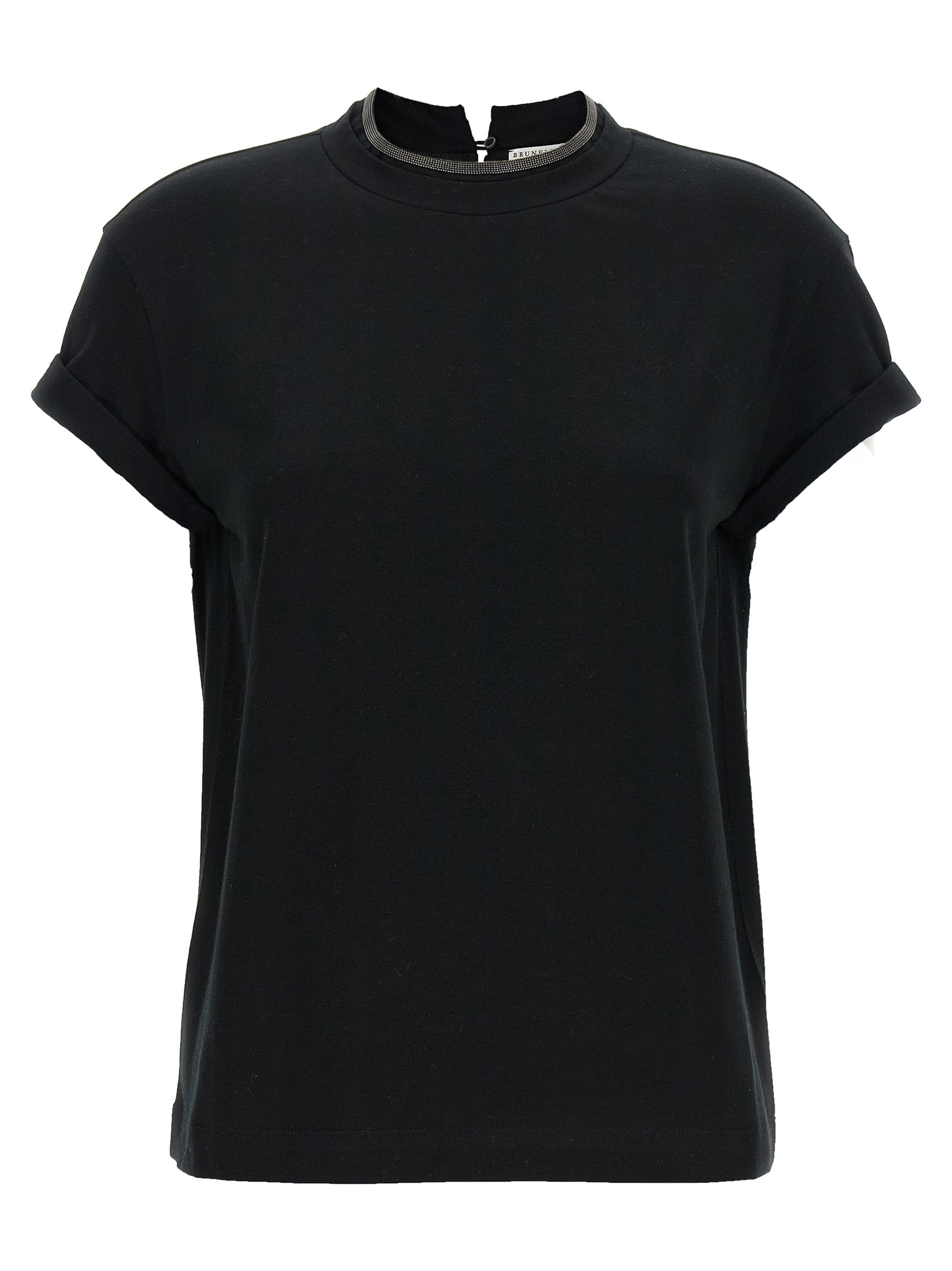 Brunello Cucinelli Black Cotton T-Shirt Brunello Cucinelli
