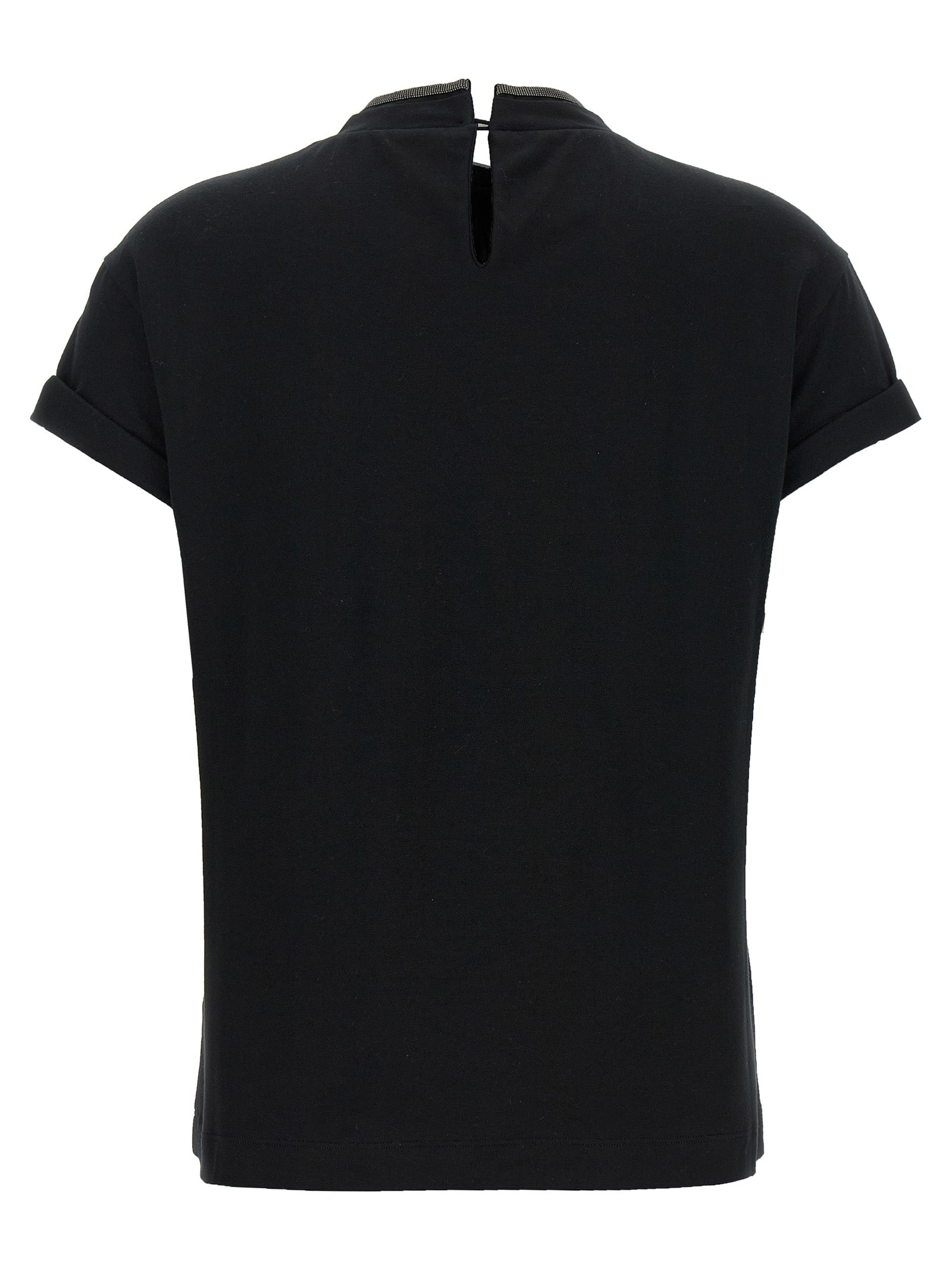 Brunello Cucinelli Black Cotton T-Shirt Brunello Cucinelli
