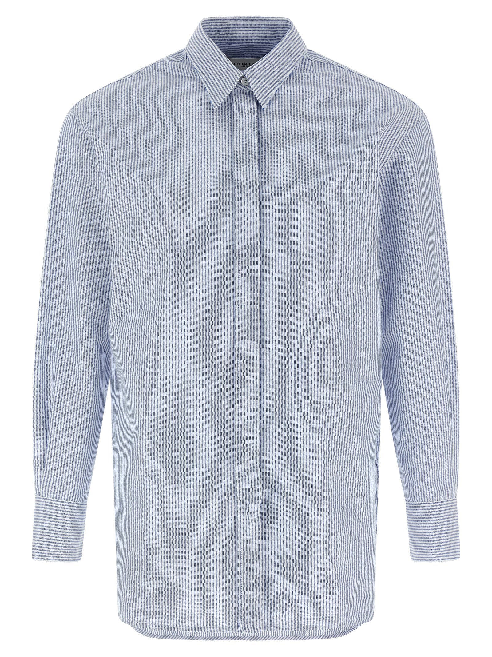 Golden Goose Blue Cotton Blouse Golden Goose