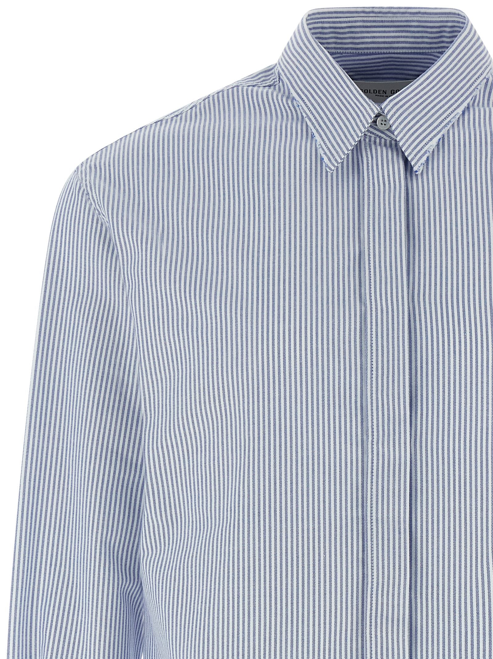 Golden Goose Blue Cotton Blouse Golden Goose
