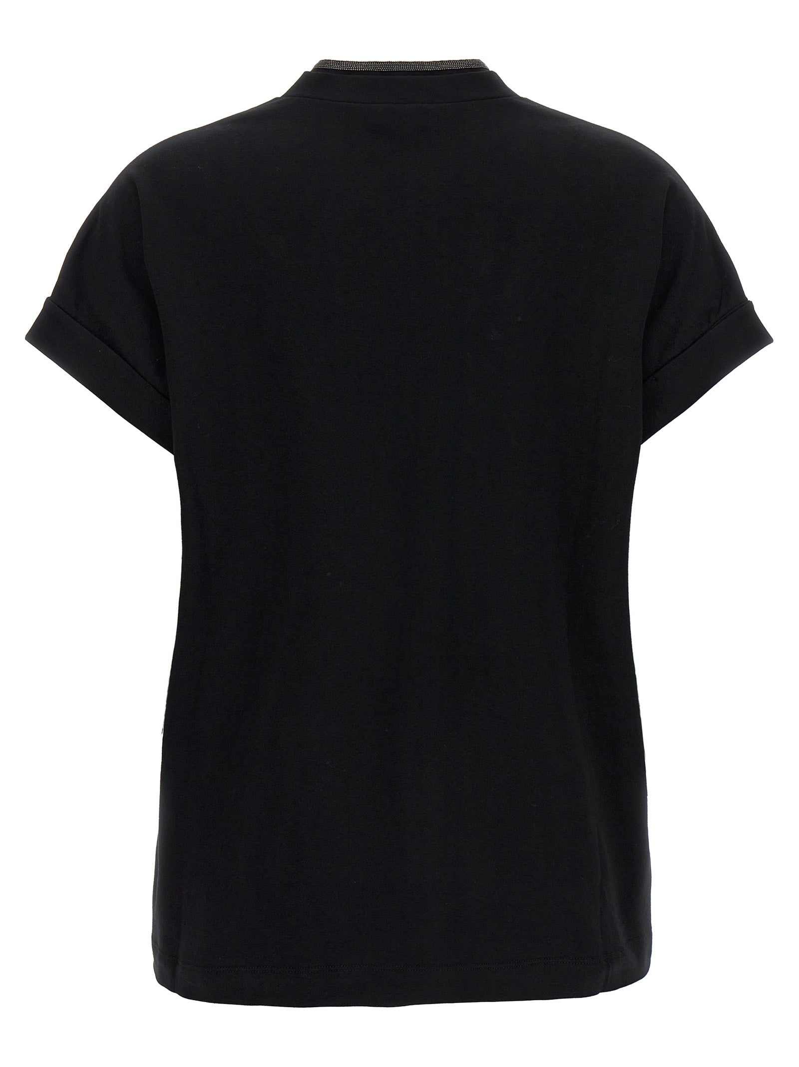 Brunello Cucinelli Black Cotton T-Shirt Brunello Cucinelli