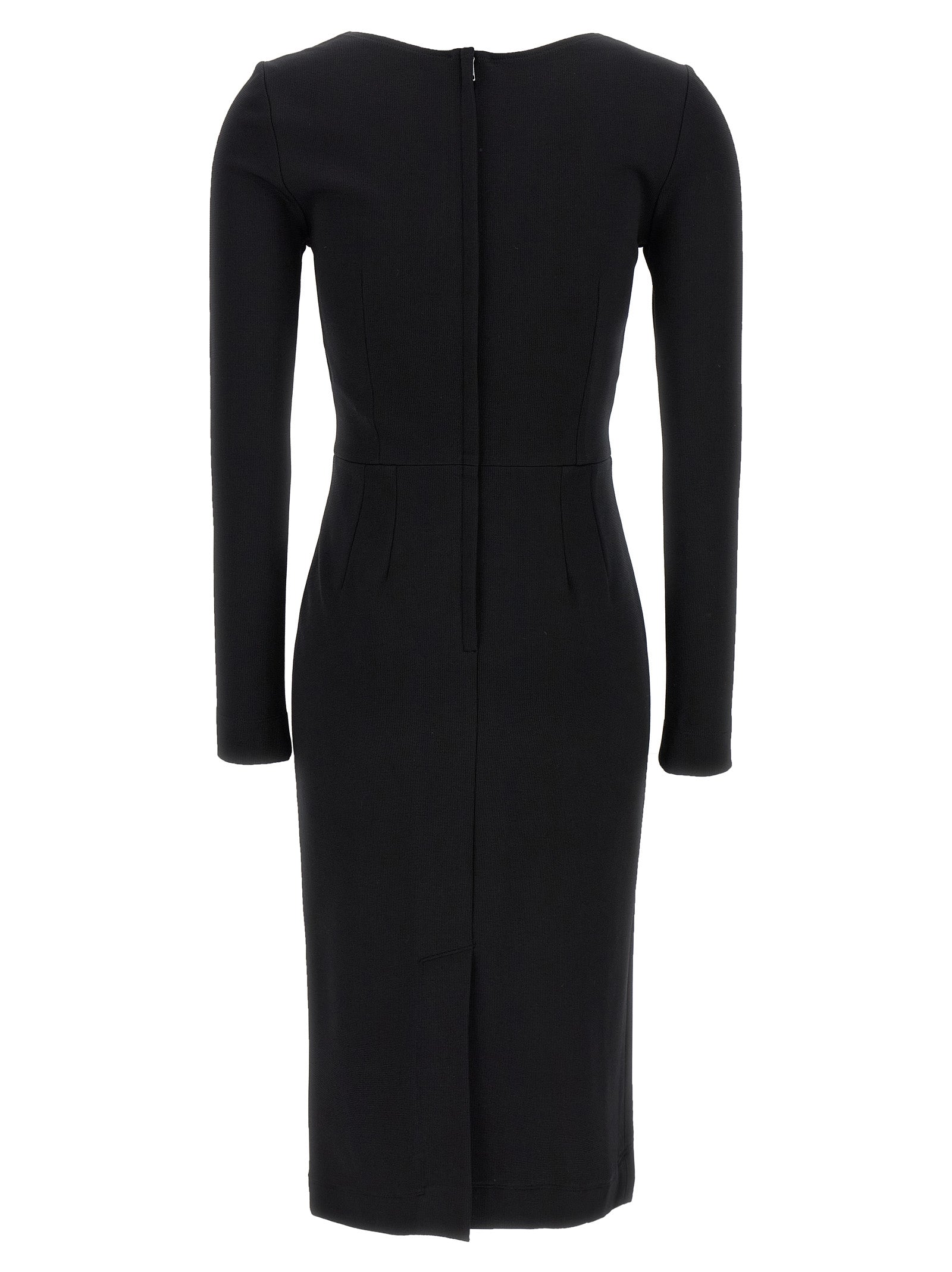 Dolce & Gabbana Black Viscose Midi Dress Dolce & Gabbana