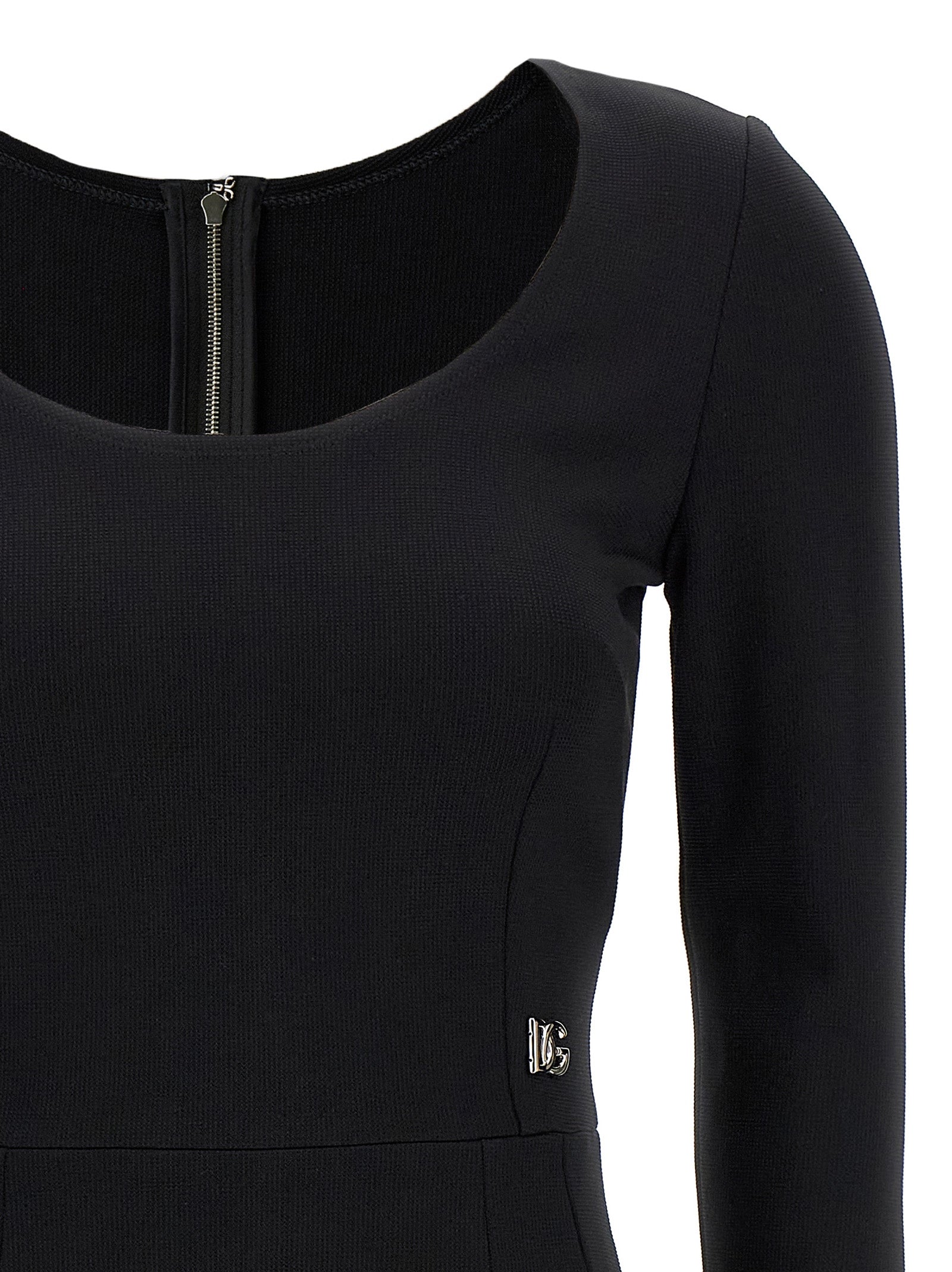 Dolce & Gabbana Black Viscose Midi Dress Dolce & Gabbana
