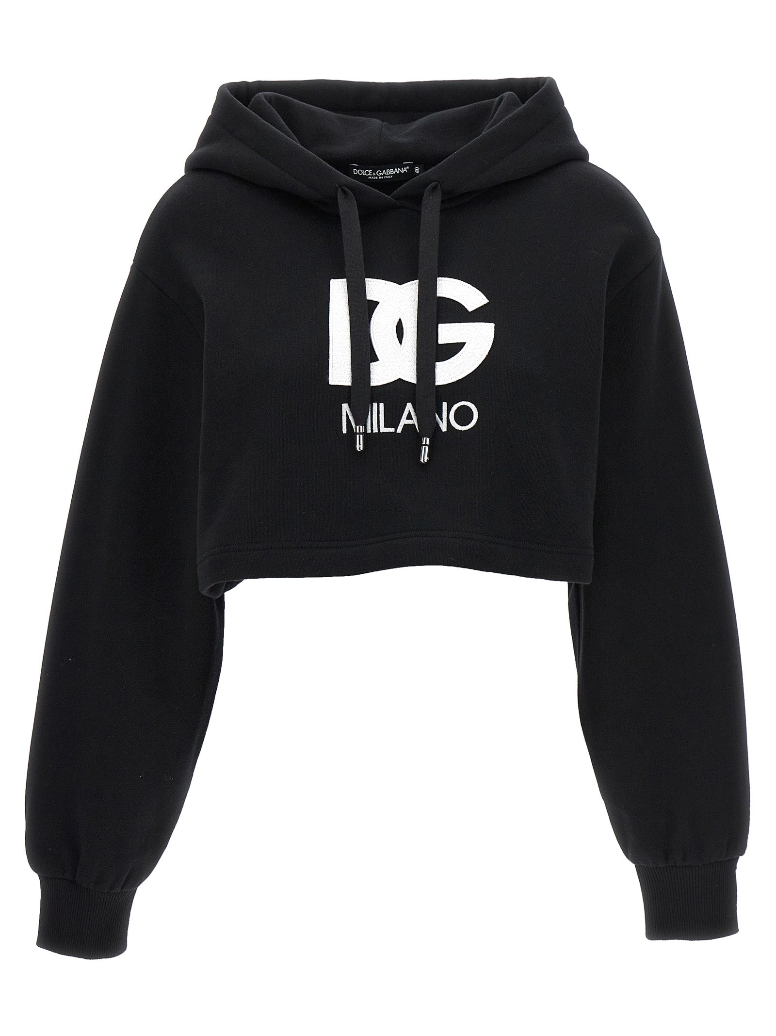 Dolce & Gabbana Black Cotton Hoodie Dolce & Gabbana